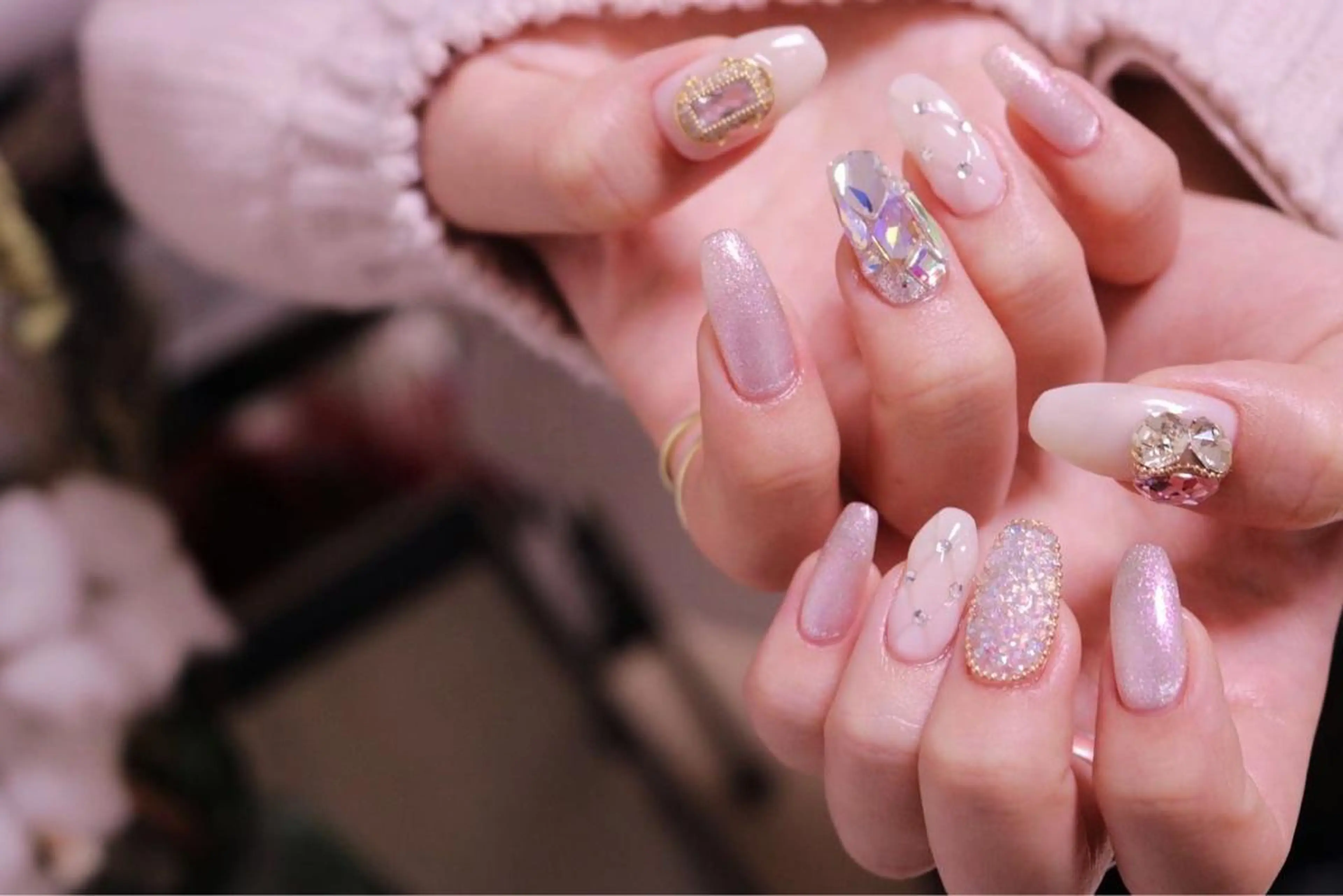 ネイル 長さ出し ジェルネイル 韓国ネイル 持ち込み ニュアンスネイル MH Nailのネイルデザイン