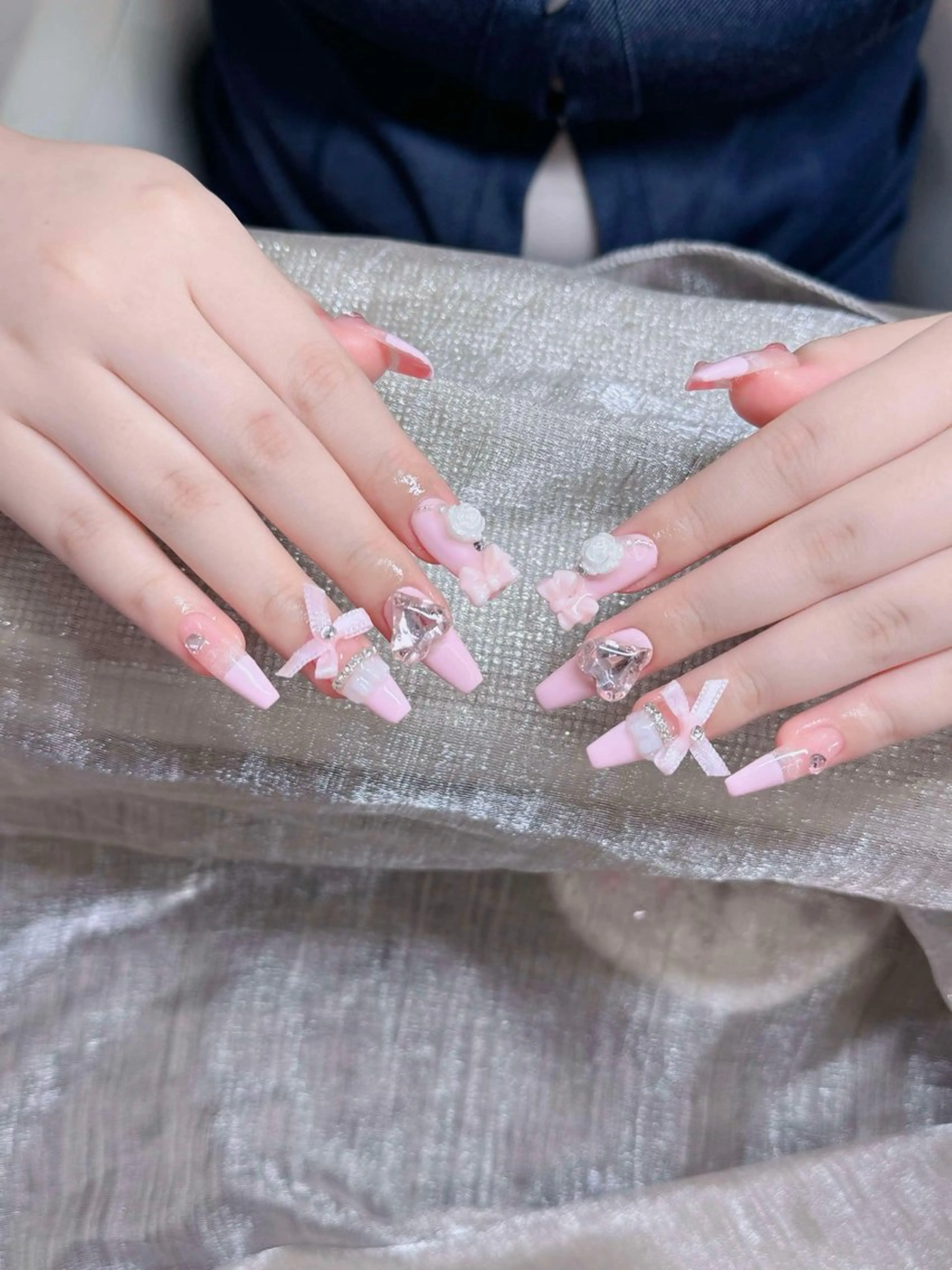 ネイル 長さ出し マグネットネイル ミラーネイル ネイルチップ 冬ネイル Lee Nails チップ長さだし専門店のネイルデザイン