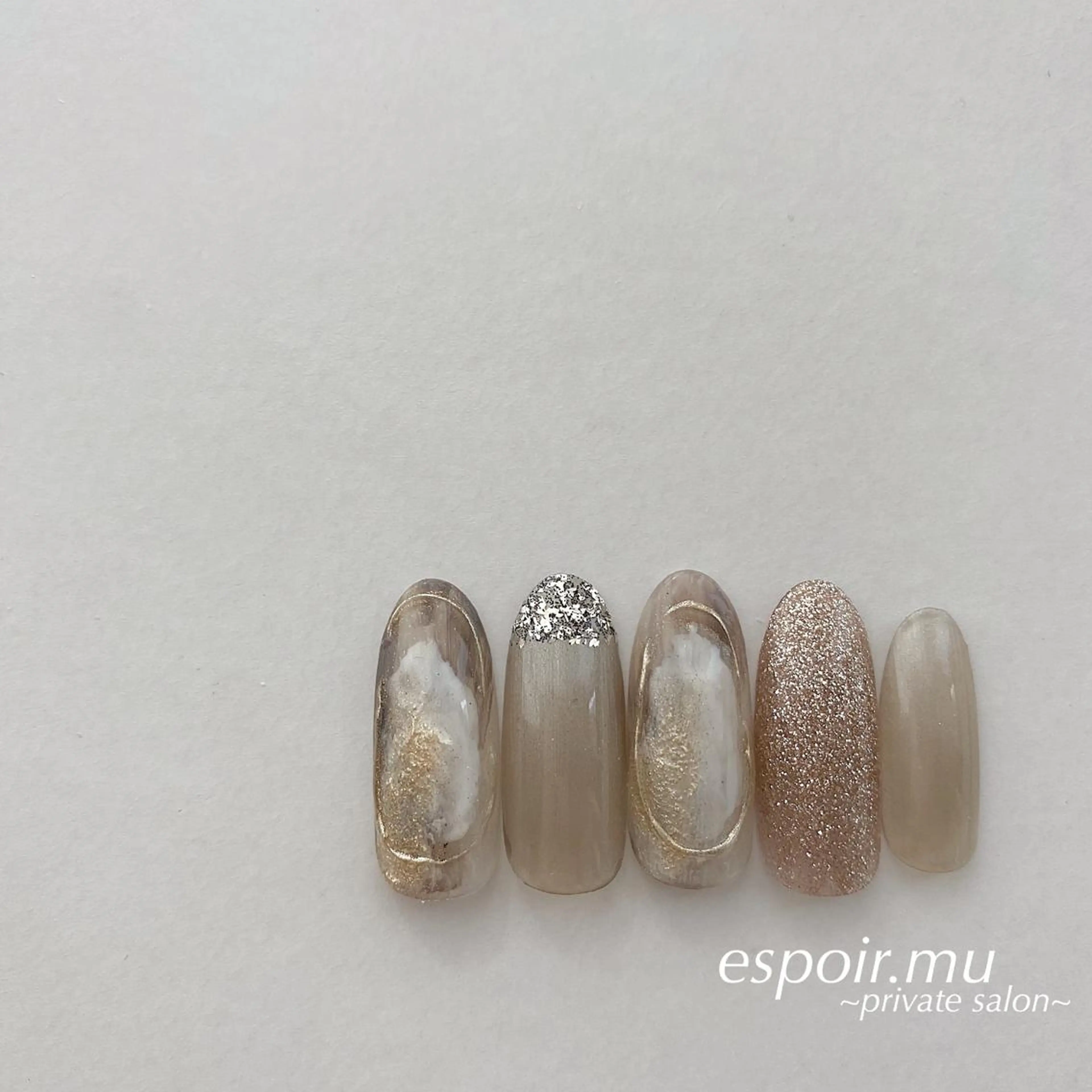 ロング ネイル espoir. muのネイルデザイン