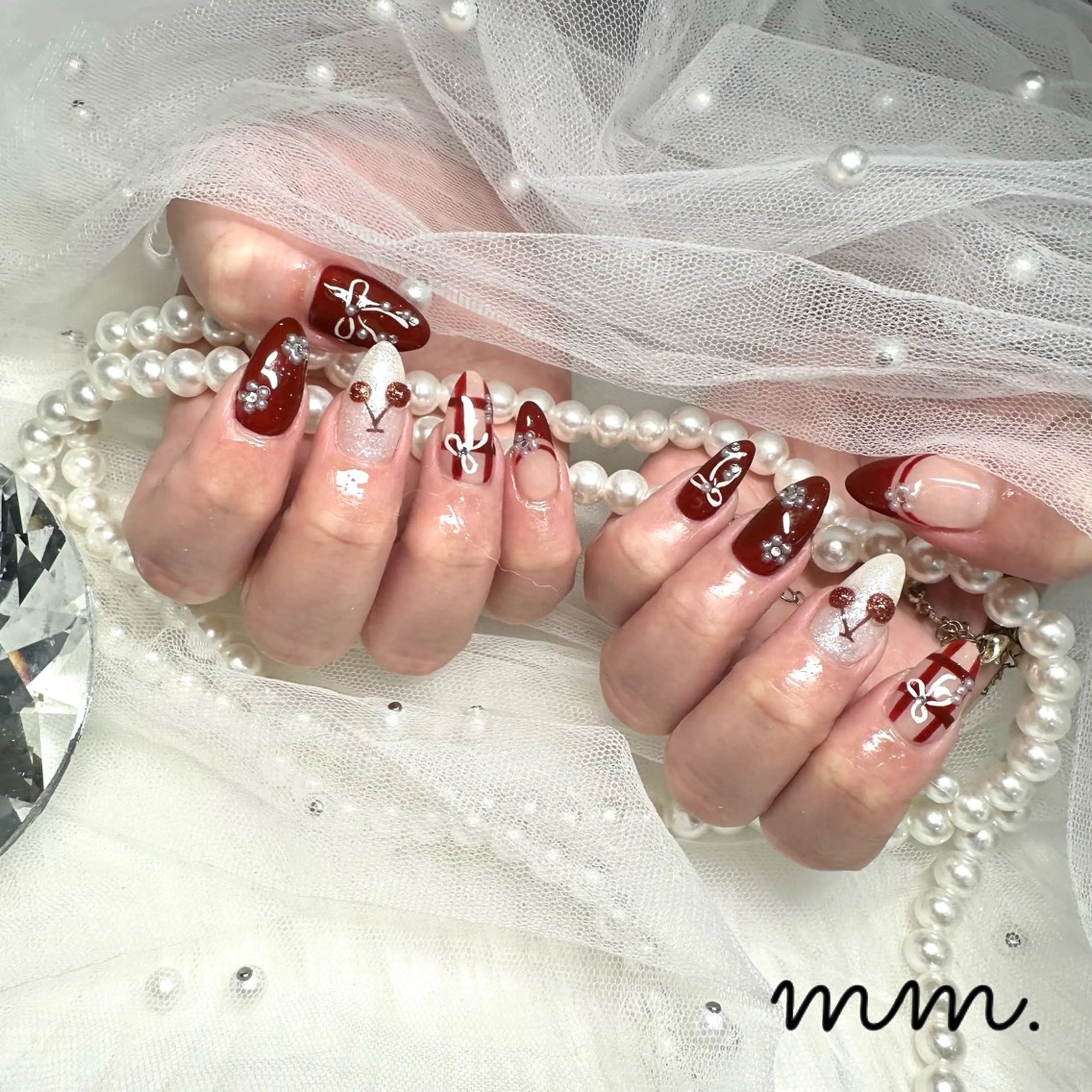 ネイル ハンドネイル 🩷🩵mm.大宮 Riyo🧸🩵🩷のネイルデザイン