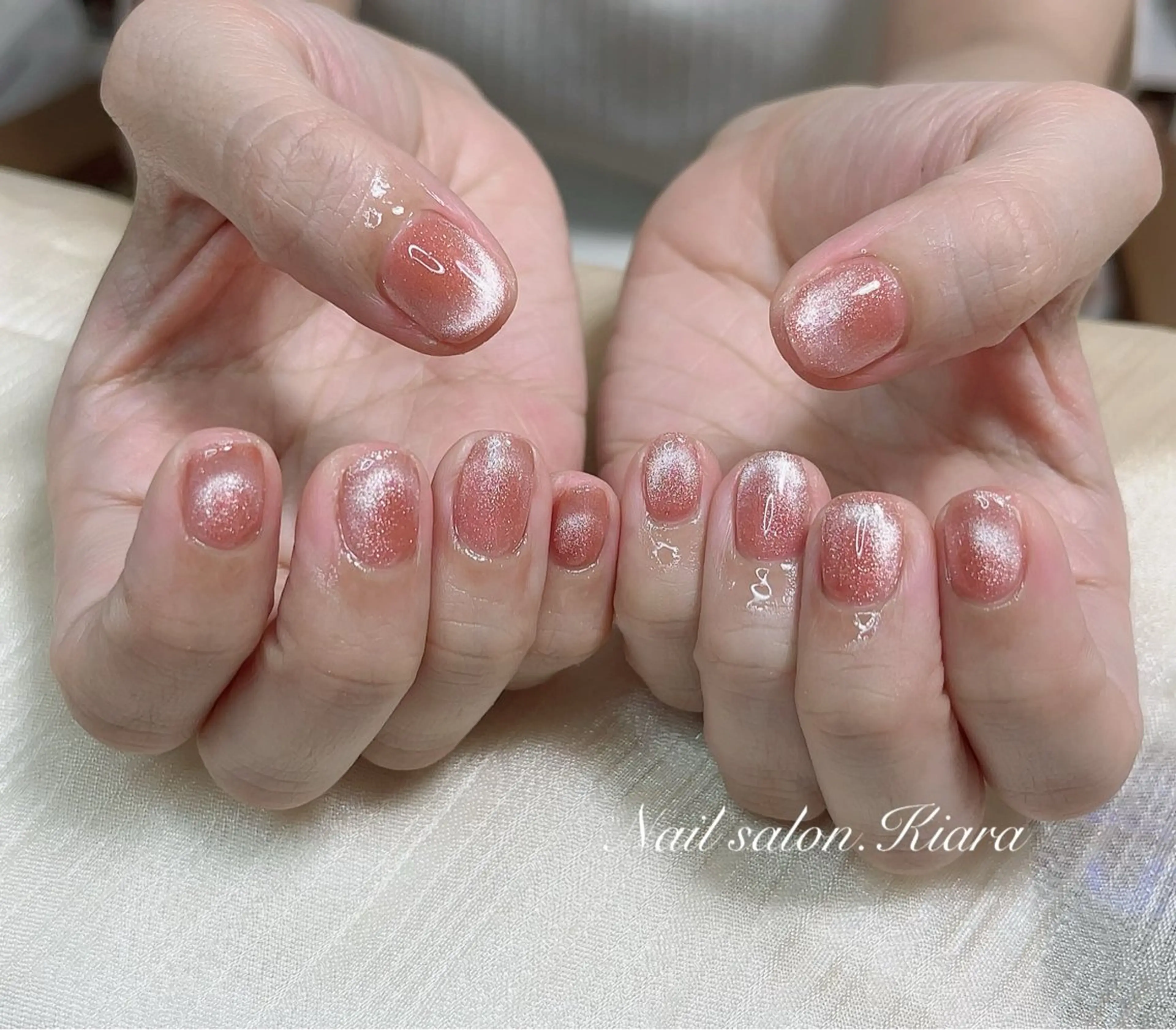 ネイル フレンチネイル マグネットネイル マグネットフレンチ 🍭Kiara Nail🍭のネイルデザイン