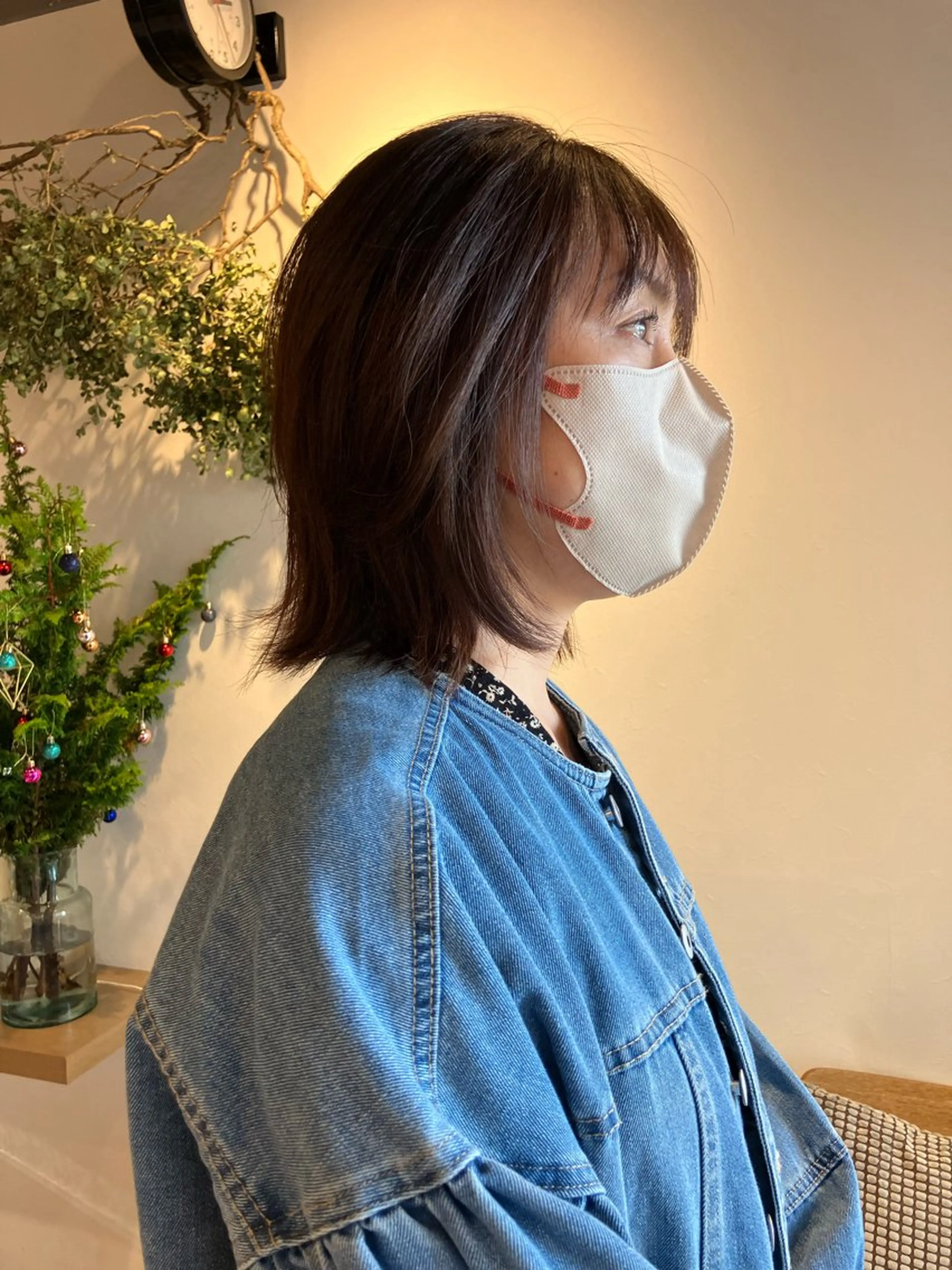 ミディアム 縮毛矯正 阿部 貴子のヘアスタイル