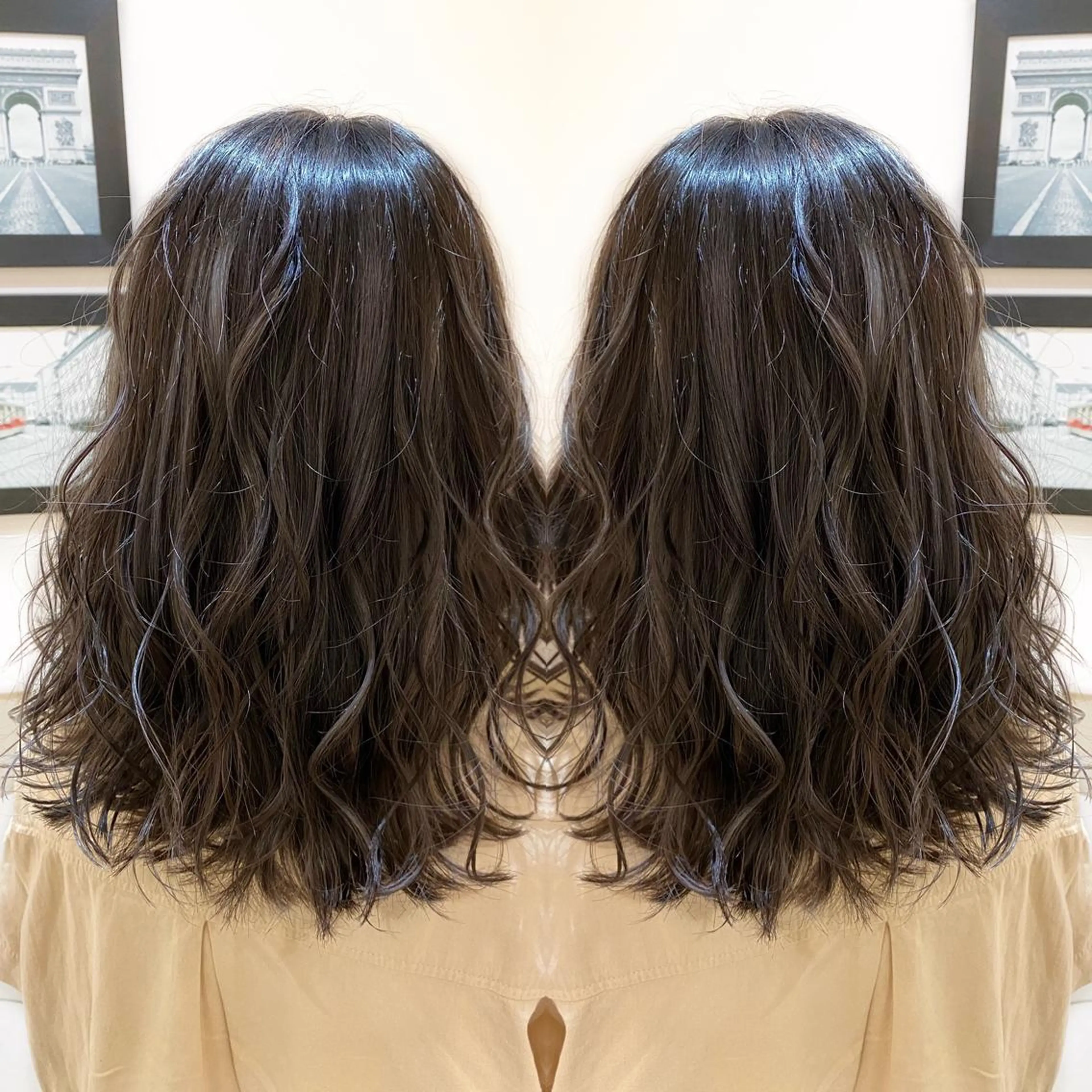 セミロング カラー ブリーチ ハイライトカラー ハイライト ご予約 宜しくお願いします！のヘアスタイル