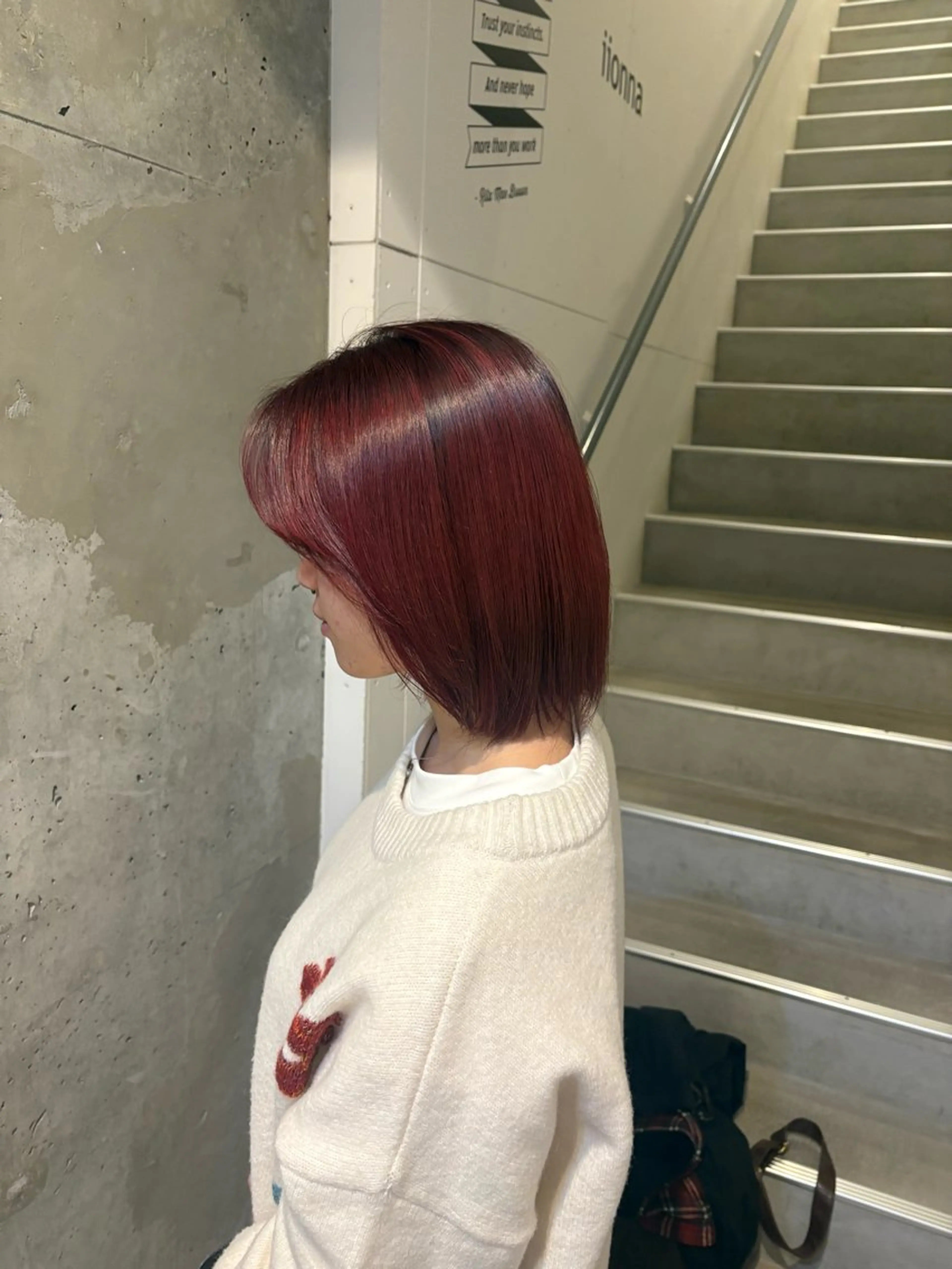 ミディアム ヘアカラー 中田 桃夏のヘアスタイル