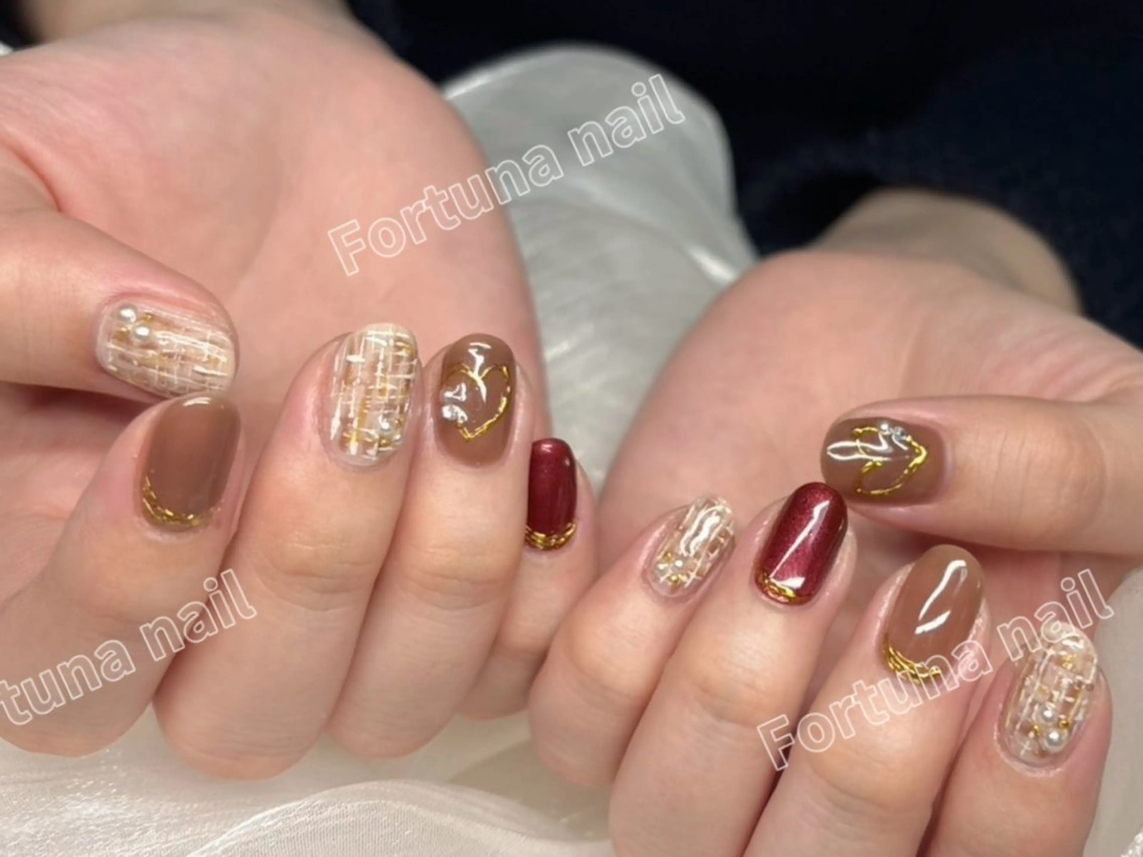 ネイル バレンタイン ハンドネイル Nail •Head スパFortunaのネイルデザイン
