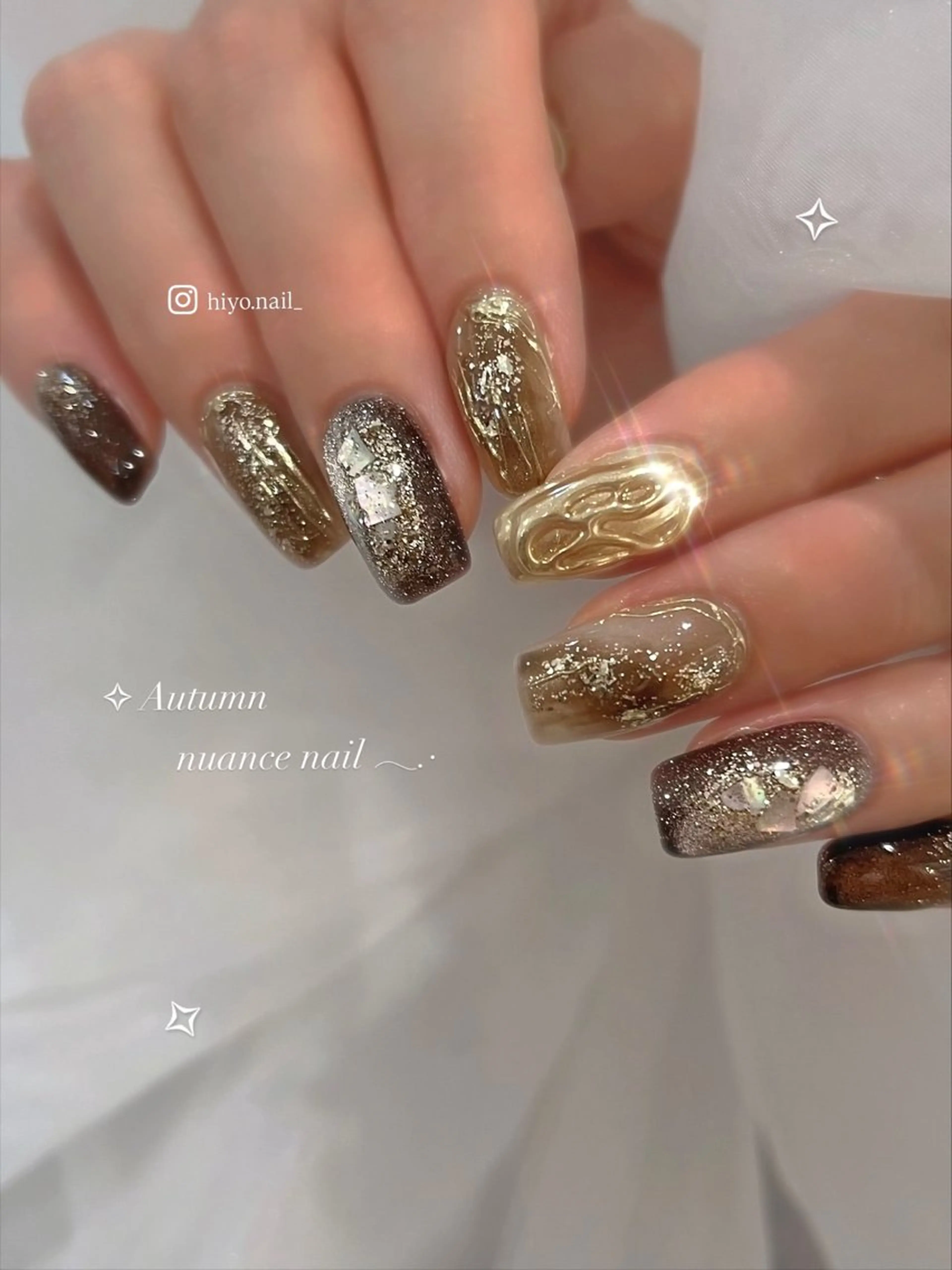 ネイル ハンドネイル hiyo🎀ﾌｪﾐﾆ ﾝ/ｴﾚｶﾞﾝﾄ🤍のネイルデザイン