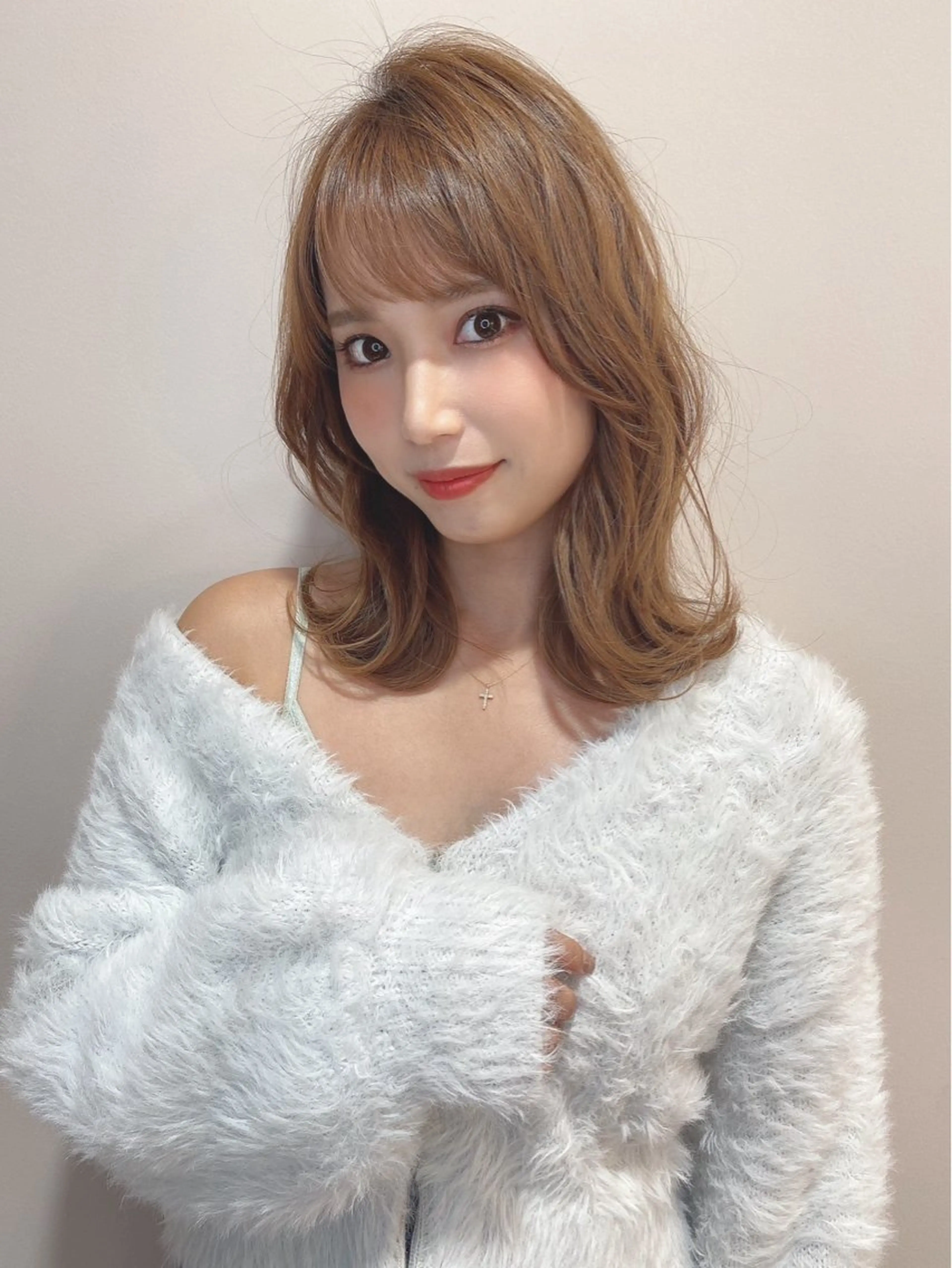 ミディアム カラー ブリーチ ボブ レイヤーカット カット ヘアカラー トリートメント ベイリコルド　アトリ 店長　宮城一真のヘアスタイル