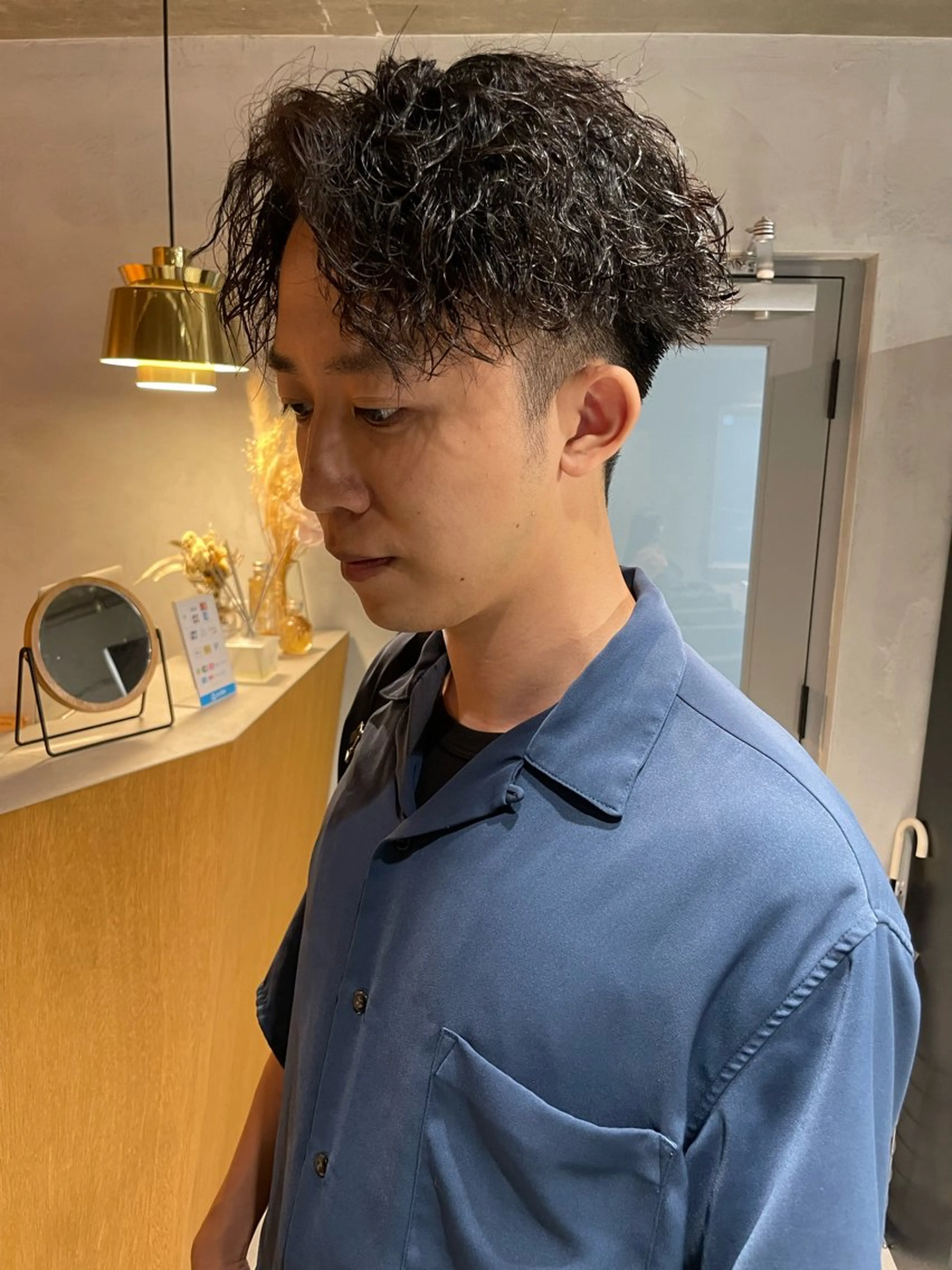 ミディアム カラー パーマ ヘアアレンジ メンズ カット パーマ メンズ特化 しゅうへいのヘアスタイル