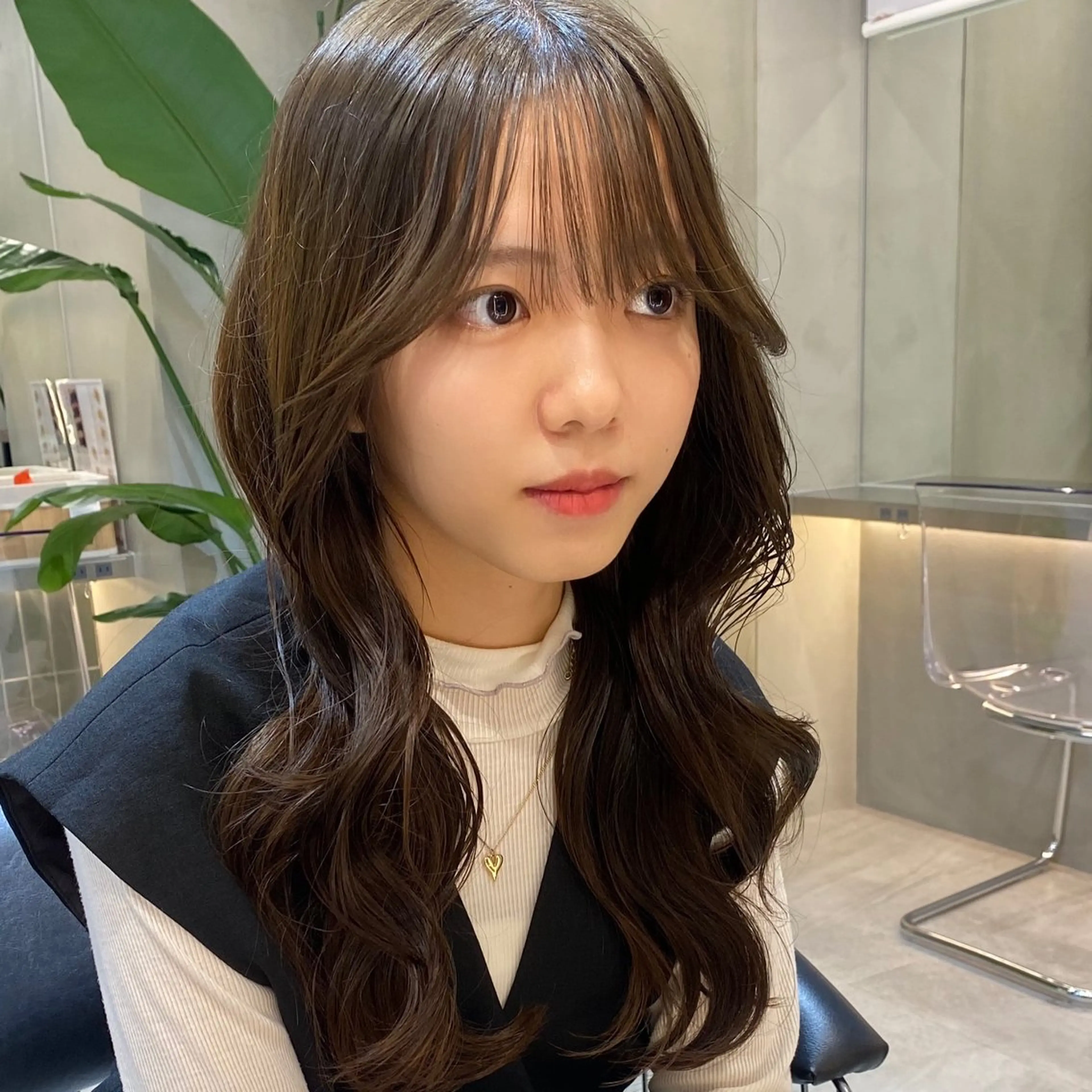 カラー ヘアカラー トリートメント りな💗垢抜け前髪/ レイヤー💗縮毛矯正のヘアスタイル