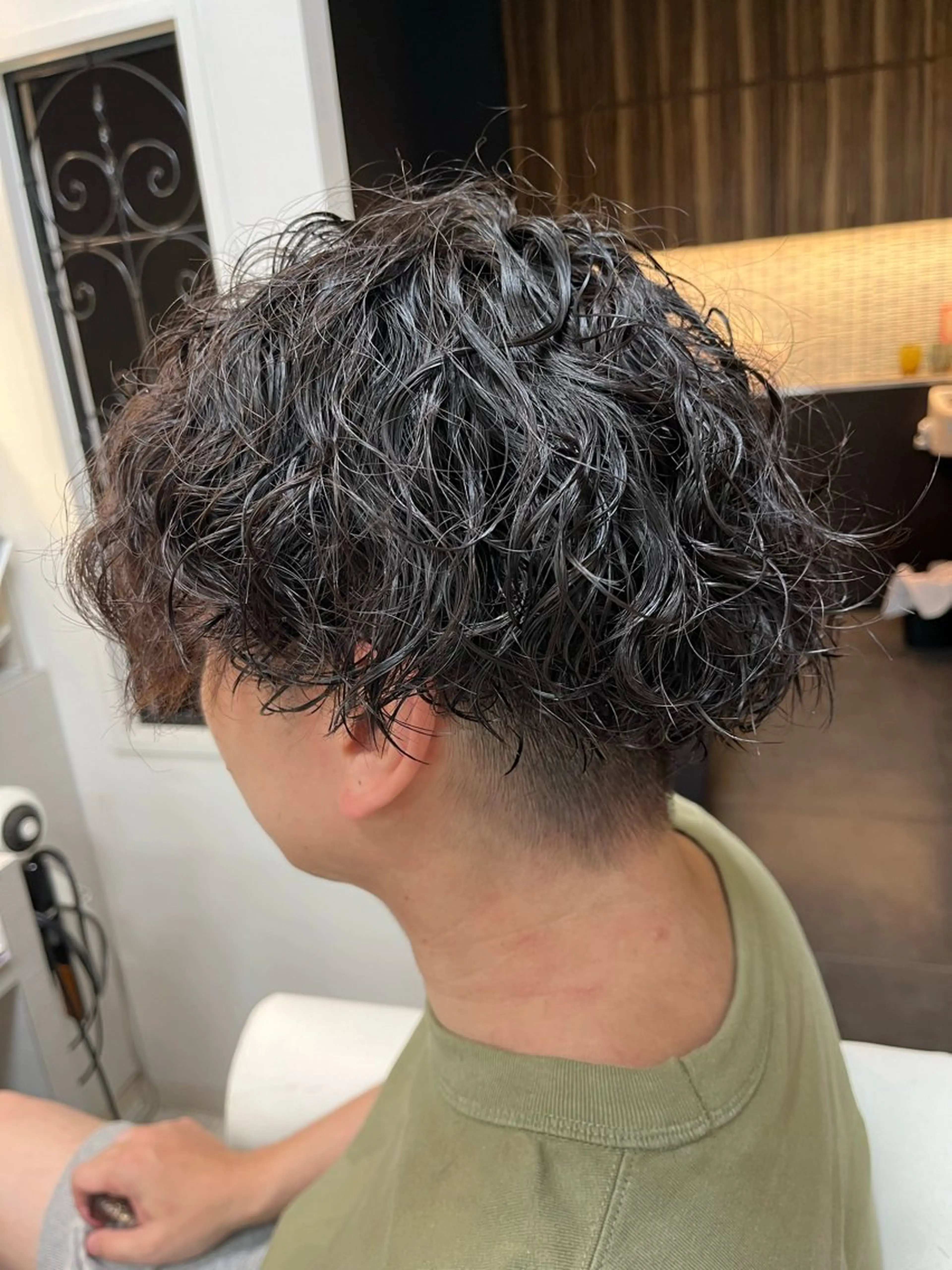 ミディアム パーマ メンズ 奥野 理香子のヘアスタイル