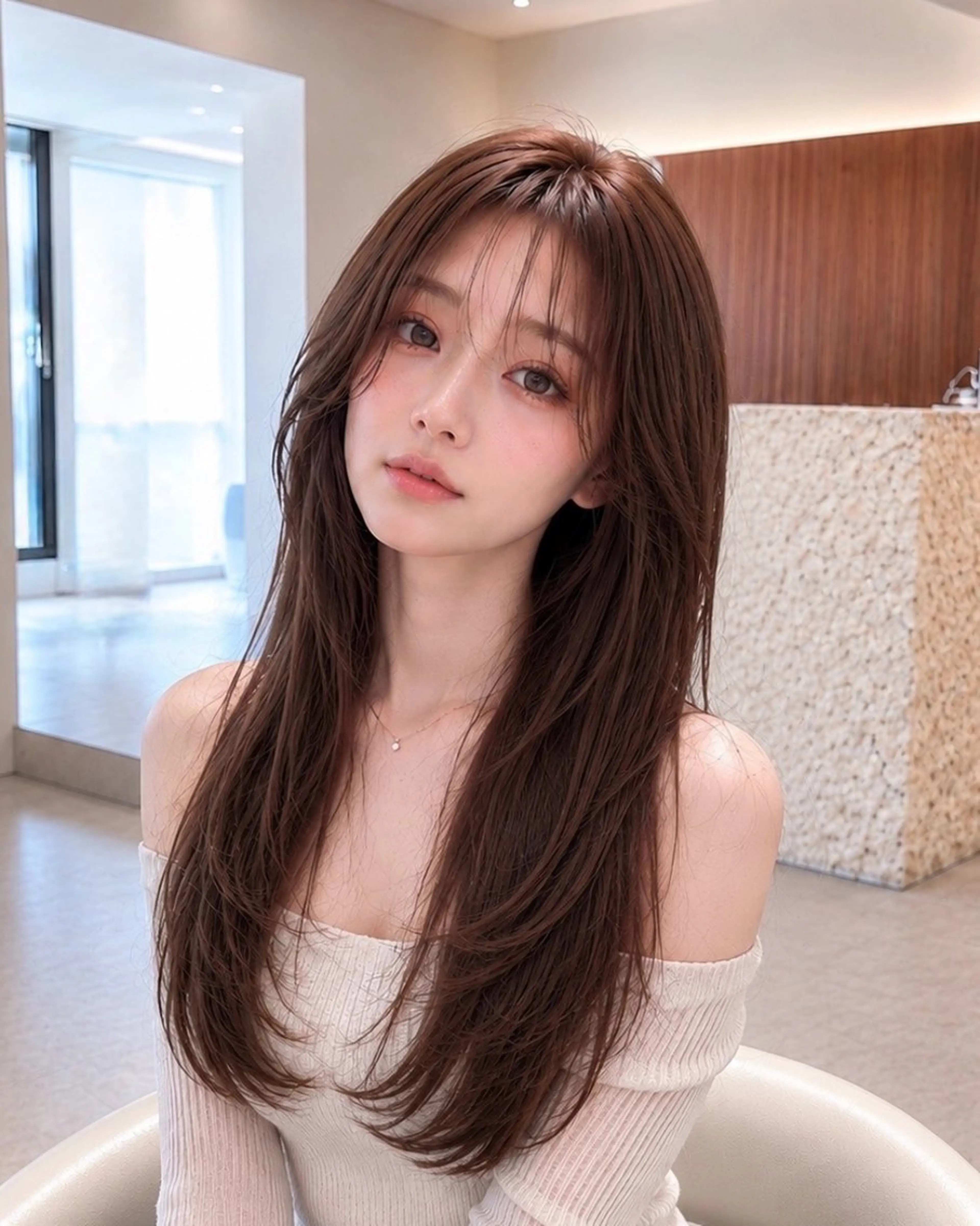 【🇰🇷韓国レイヤー限定🇰🇷】 レイヤーカット+艶カラー+潤艶トリートメント(1日1人限定)ミニモ学割の写真