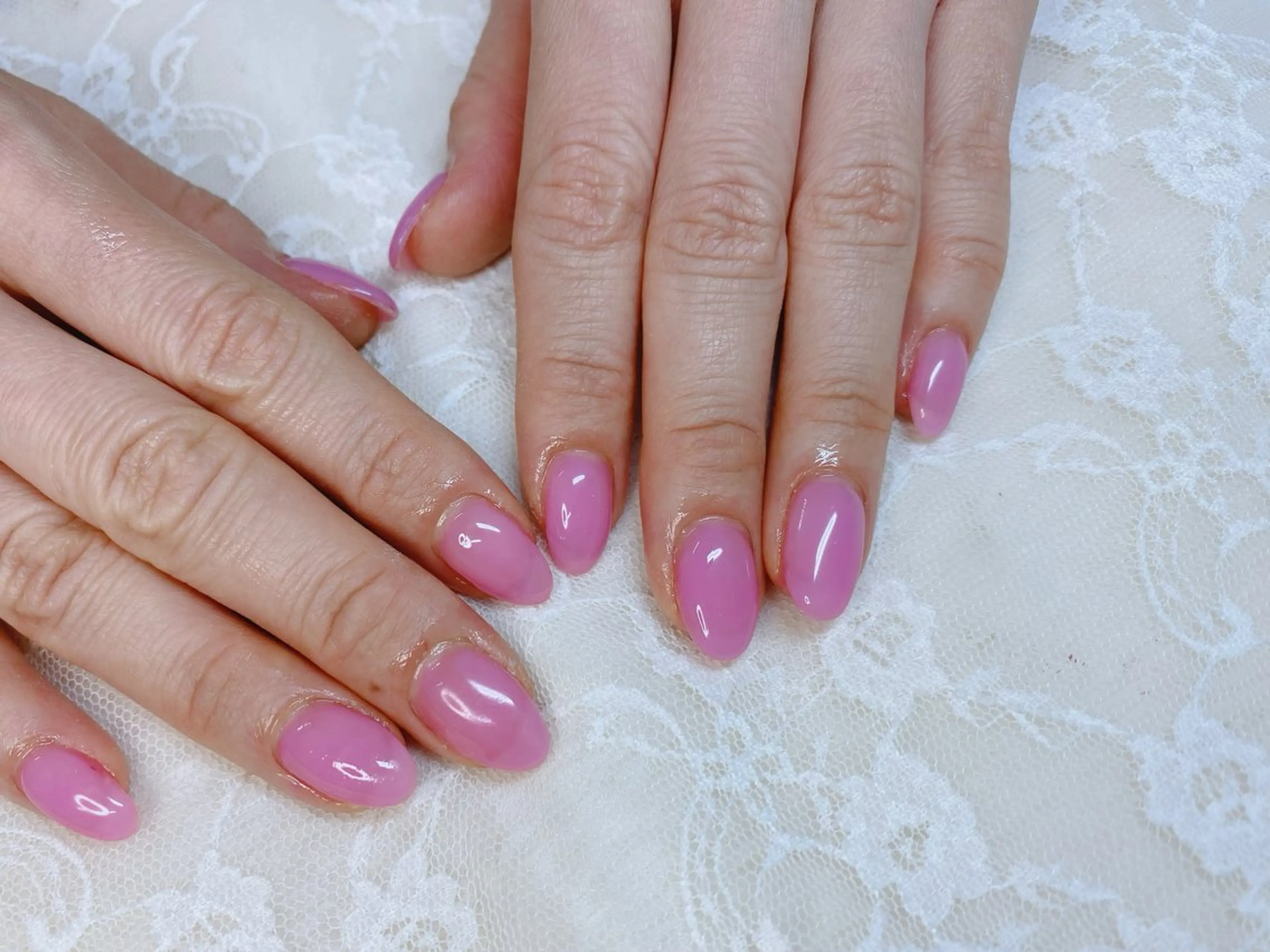 ネイル ワンカラーネイル ピンク 春ネイル ハンドネイル ハンドケア Epokku ネイルサロンのネイルデザイン