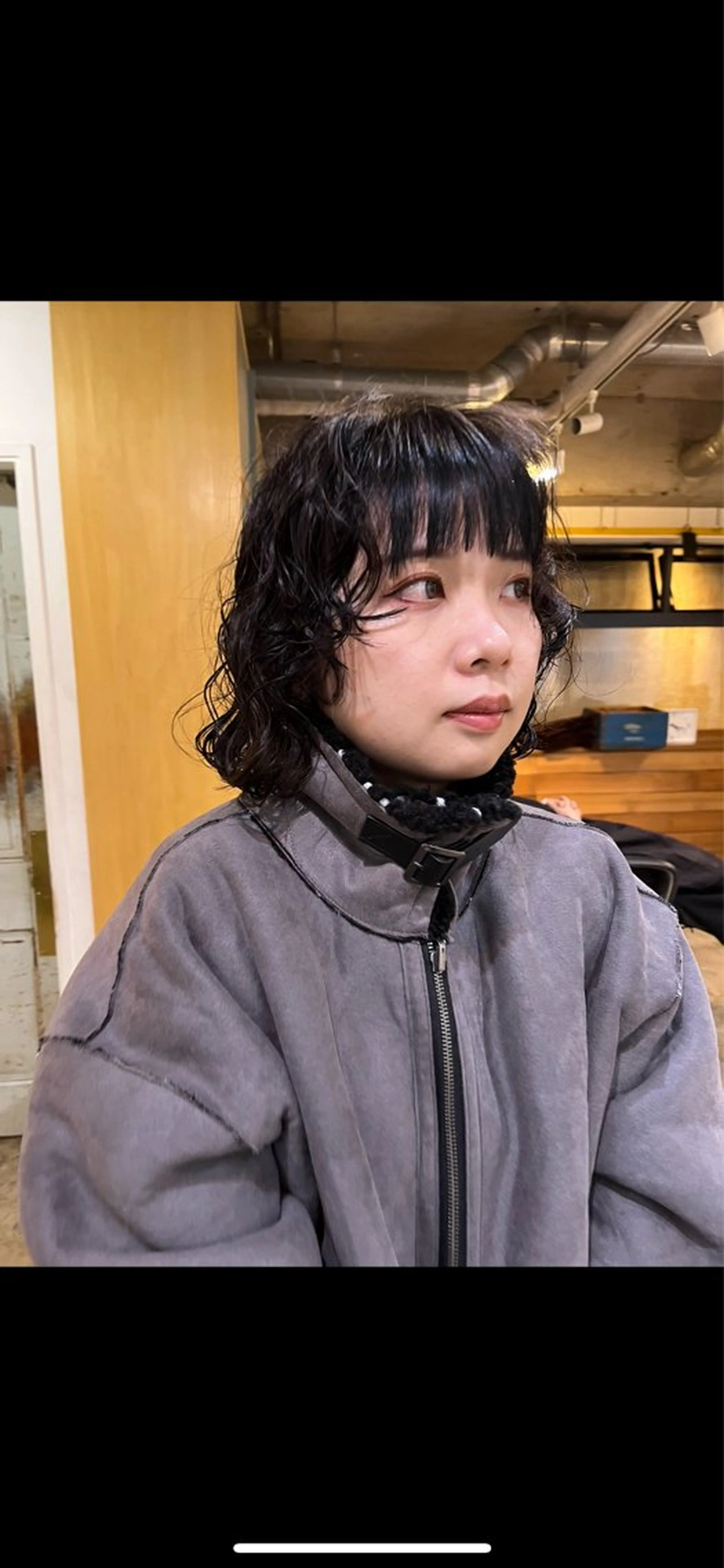 ショート パーマ ボブ 顔まわりレイヤー レイヤーカット ウルフカット ボブパーマ/パーマ ウルフパーマのヘアスタイル