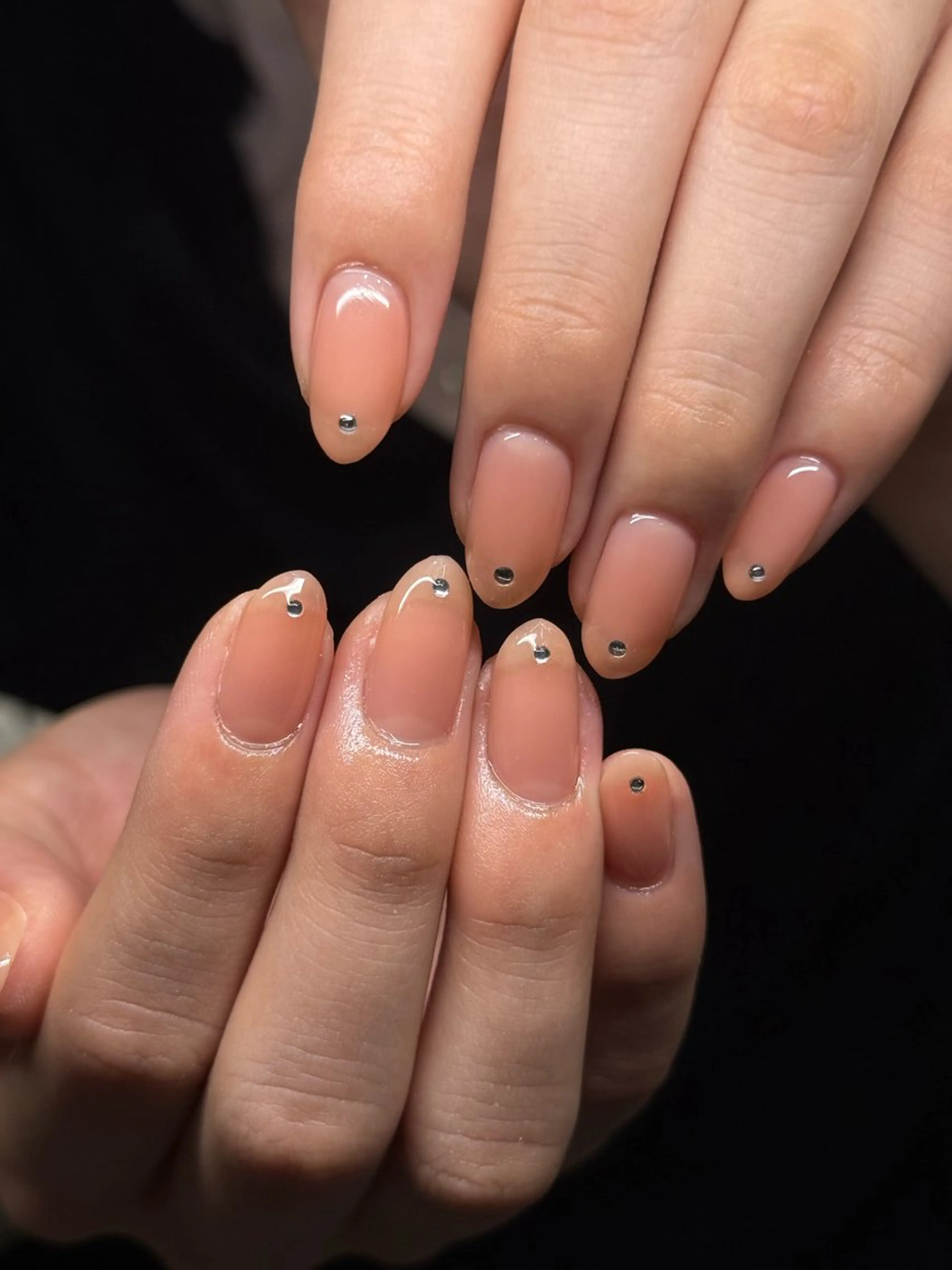 ネイル キラキラネイル ワンカラーネイル ストーンネイル Ruru akari 大阪天王寺のネイルデザイン