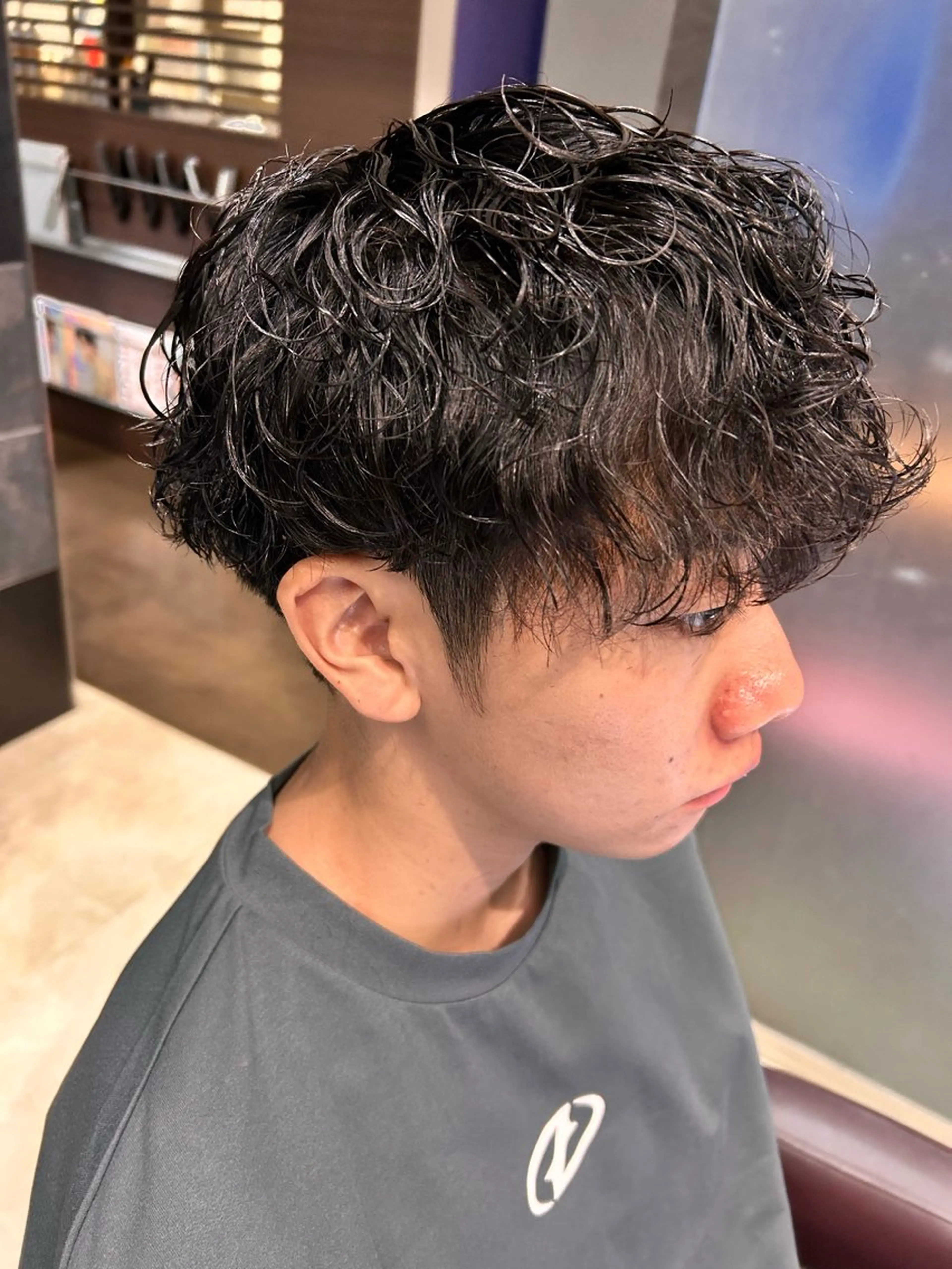 メンズ 波巻きパーマ カット パーマ 笠井 雅斗のヘアスタイル