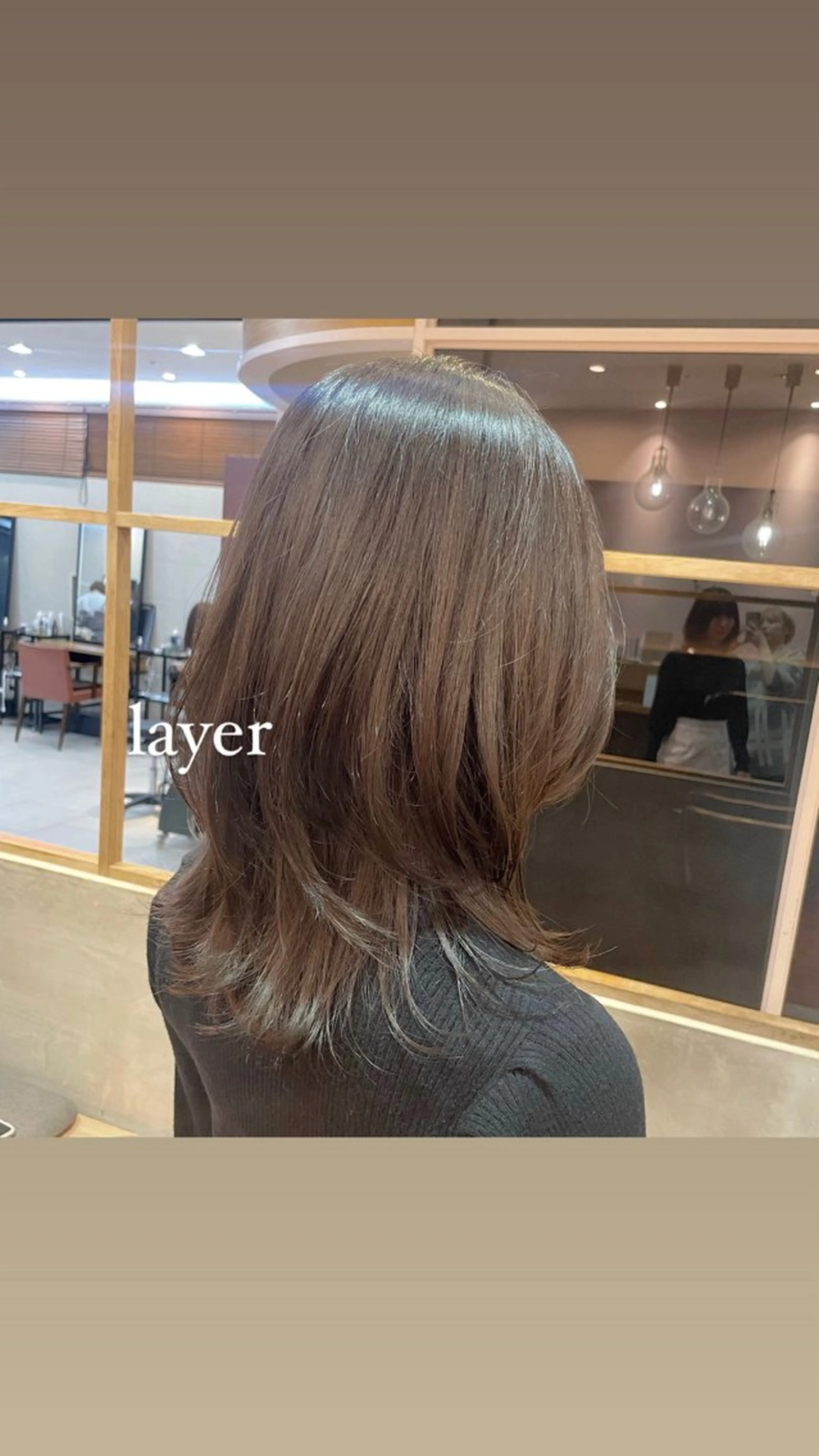 ミディアム カラー ミディアムレイヤー レイヤーカット 顔まわり🥨レイヤー /透明感/水口舞奈のヘアスタイル