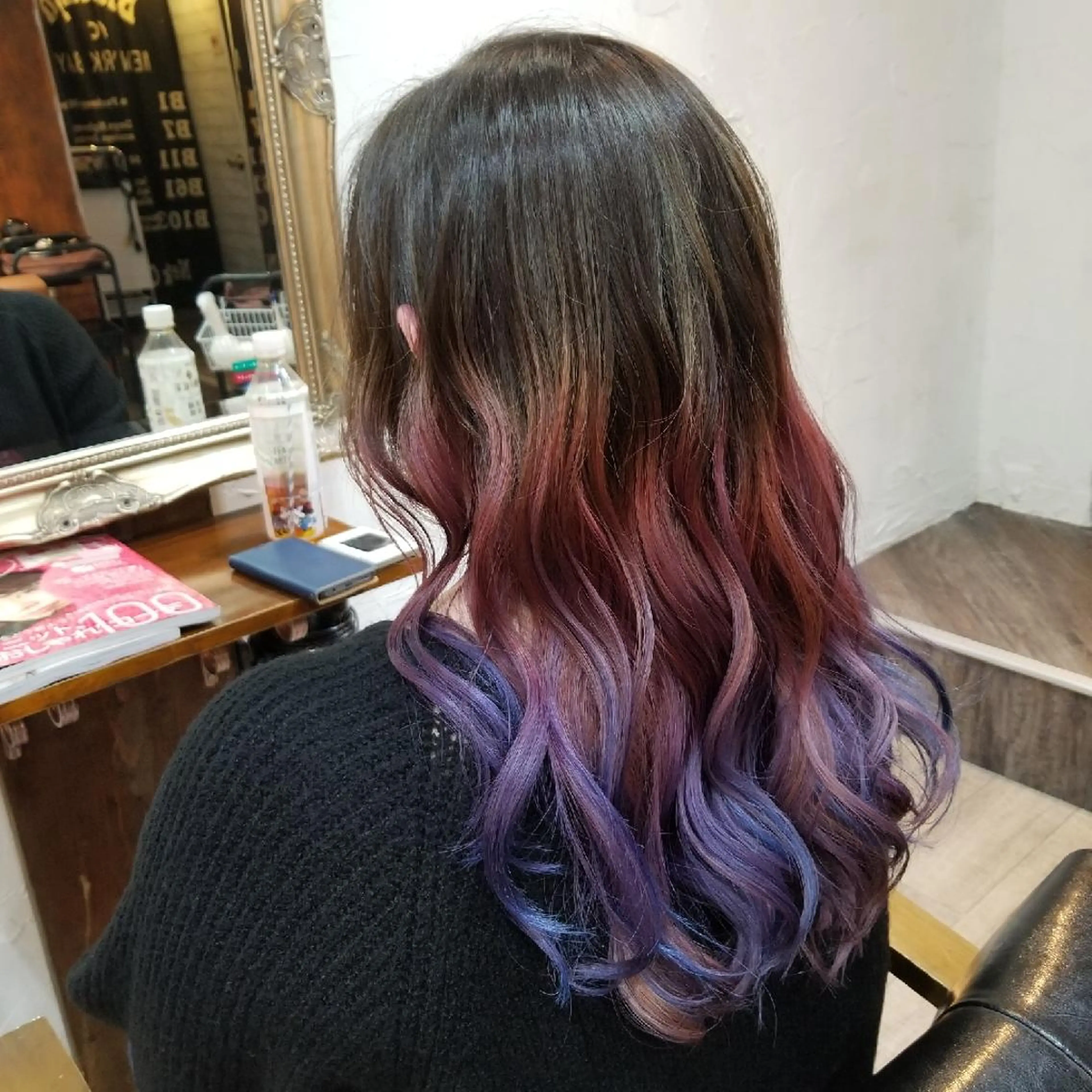 カラー セミロング bathair 持田侑祐のヘアスタイル