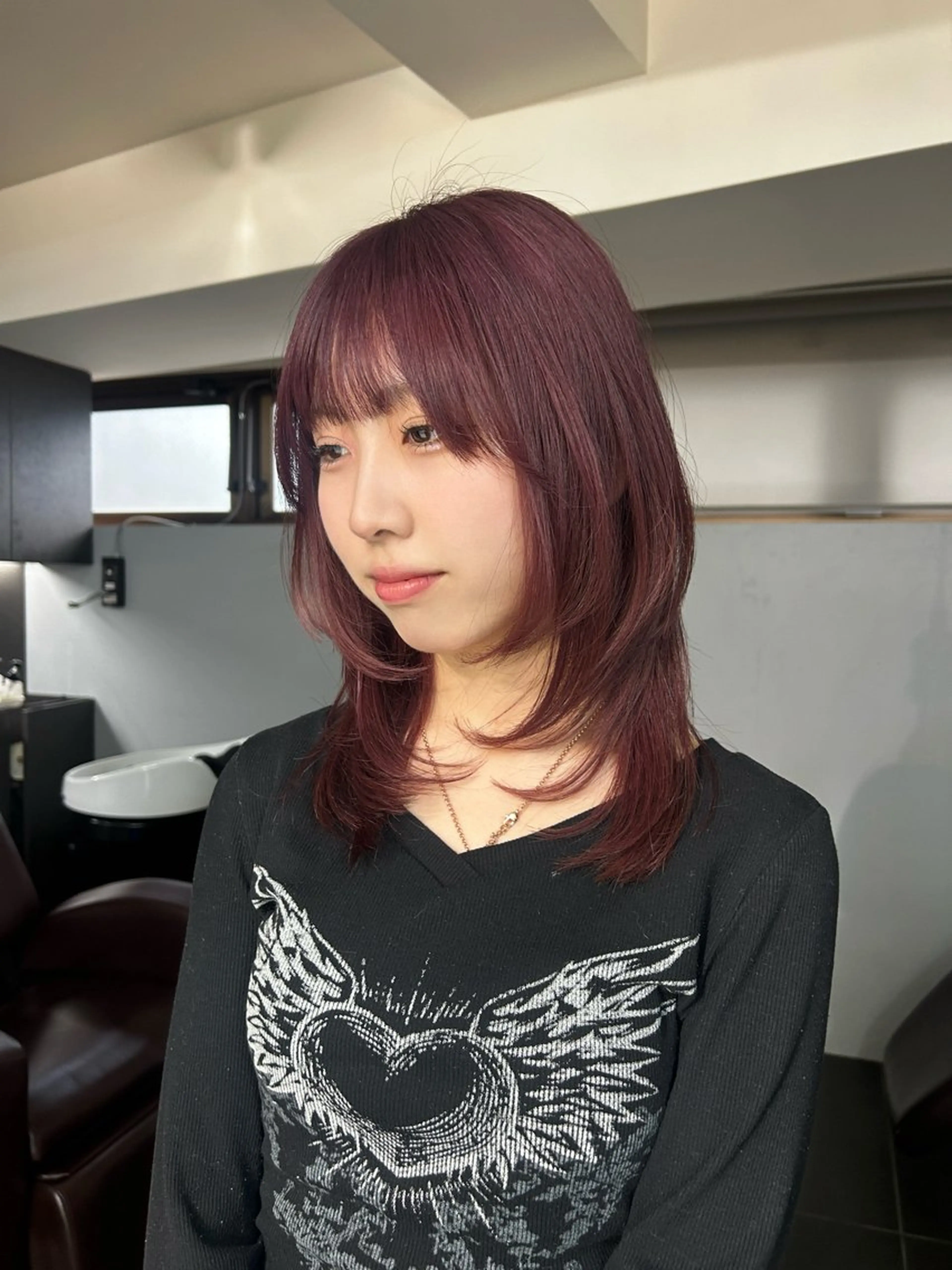 セミロング カラー ヘアカラー 艶カラー🐳🫧 サヤカ 🐳のヘアスタイル