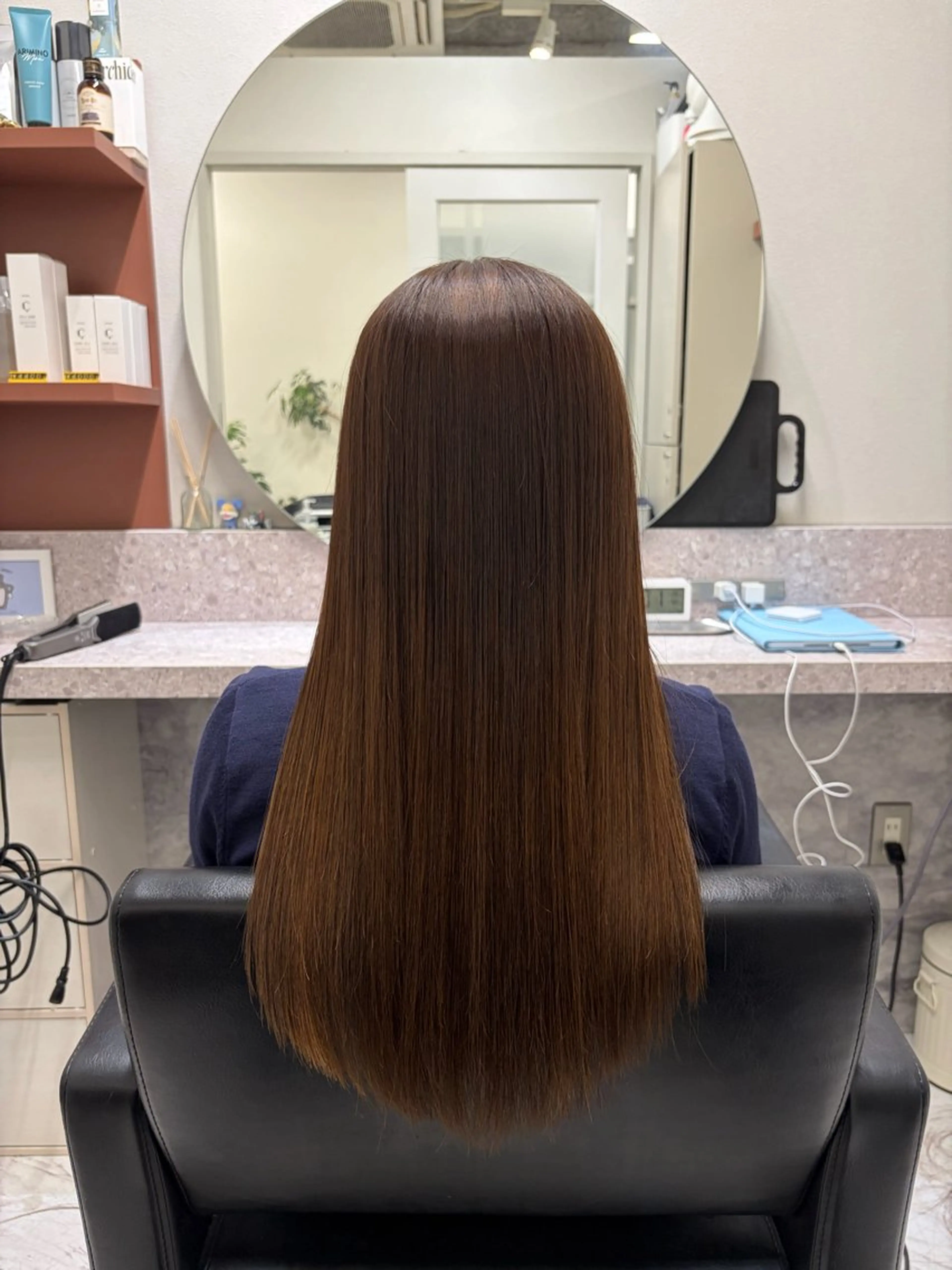 ロング カラー カット 縮毛矯正 濱田 瑠奈のヘアスタイル