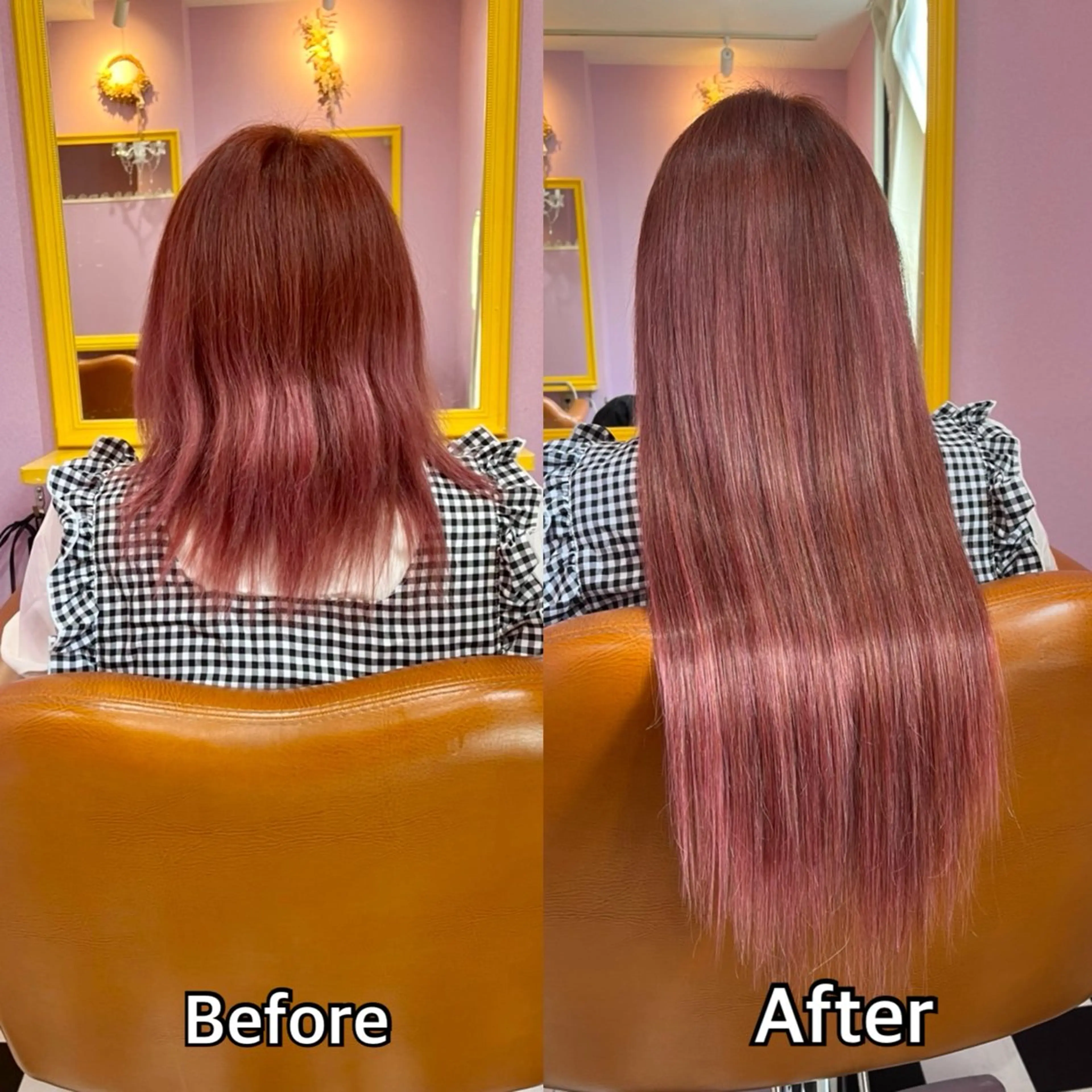 ロング シール＋ちび編み込み エクステ梅田🐨のヘアスタイル