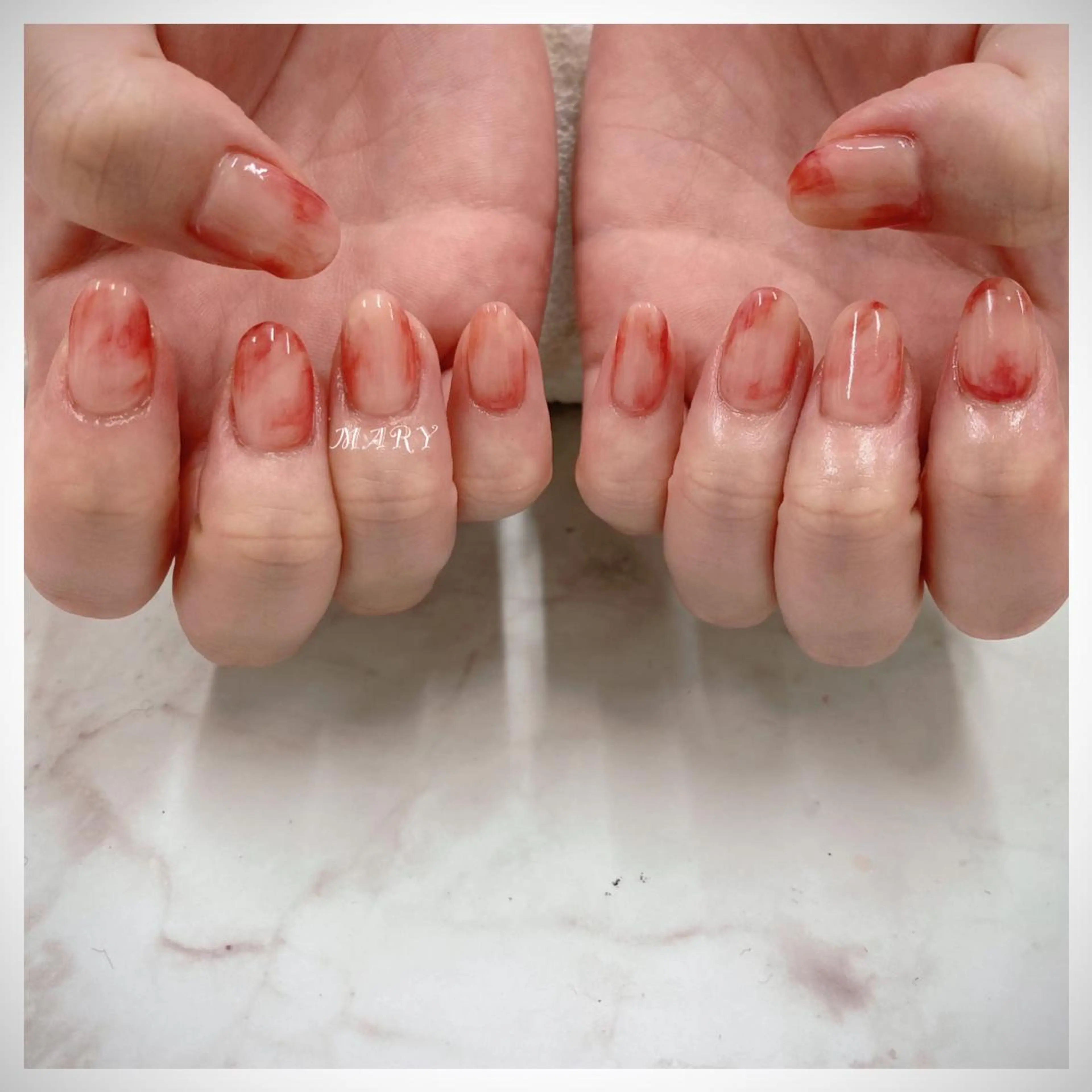 ネイル アートネイル ニュアンスネイル ハンドネイル Mary nail .narumiのネイルデザイン