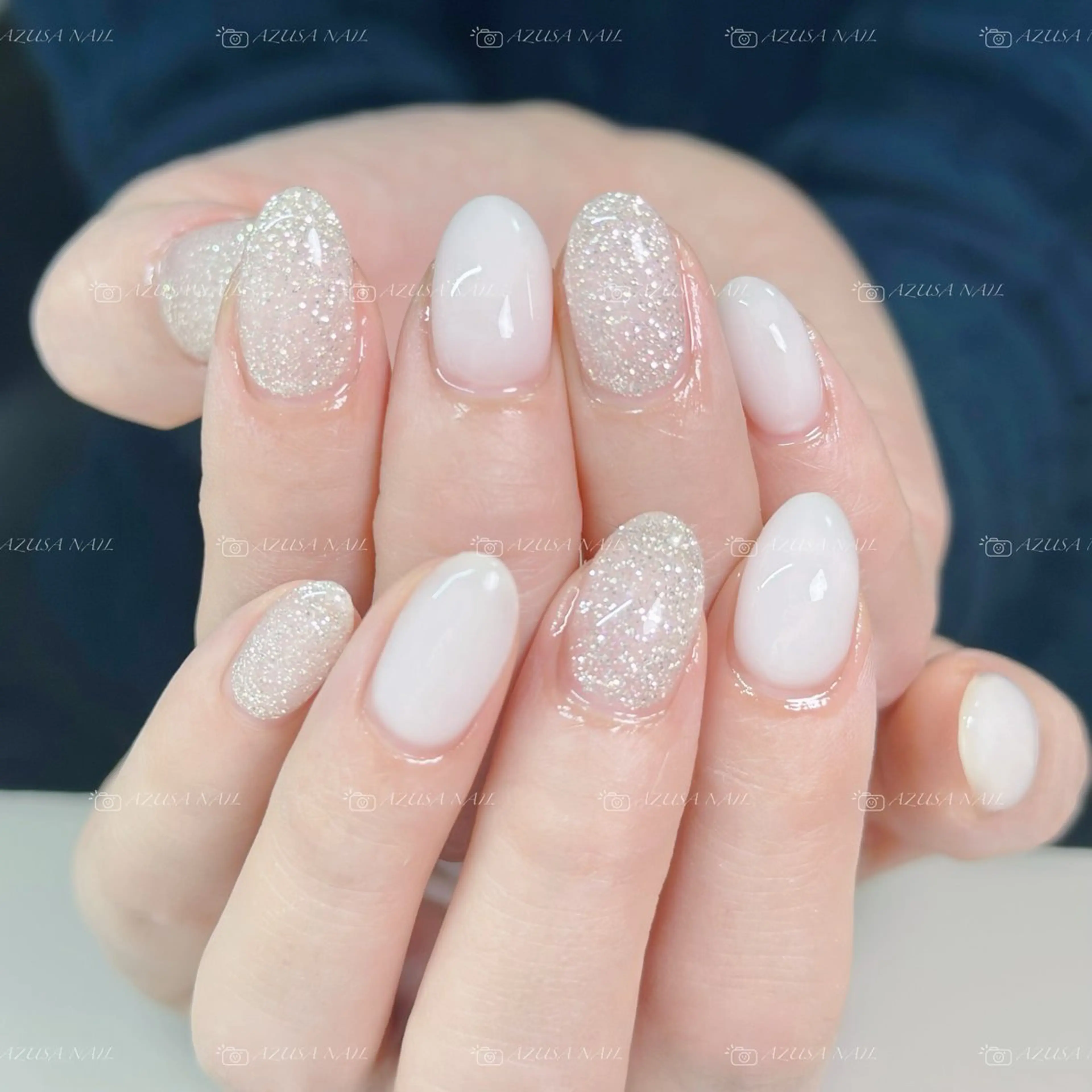 ネイル フラッシュネイル フレンチネイル ラメ(グリッター) マグネットネイル 持ち込み ハンドネイル 🧸自宅ネイル あずさのネイルデザイン