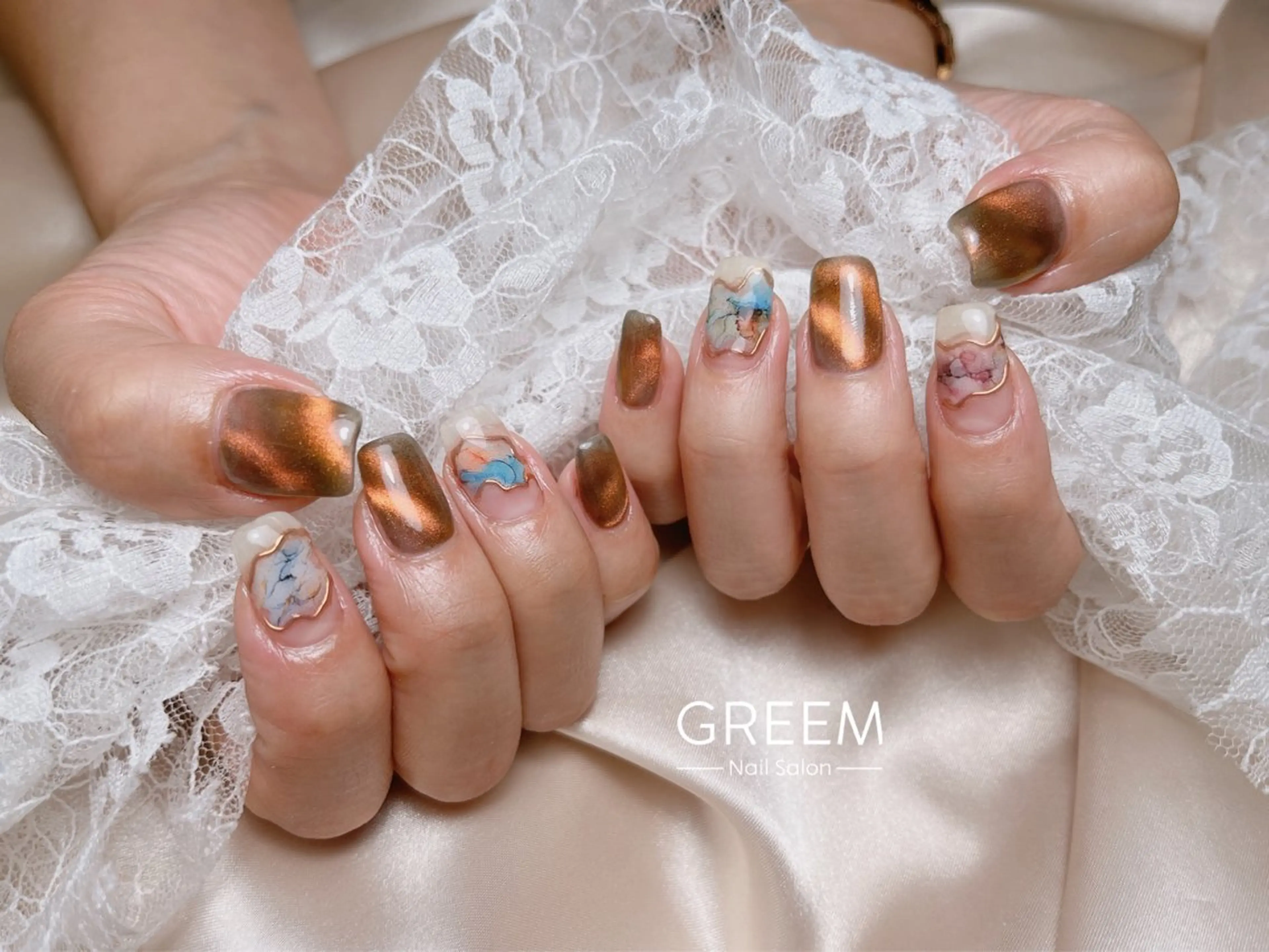 ネイル フラッシュネイル ジェルネイル マグネットネイル ニュアンスネイル ワンカラーネイル GREEM グリームのネイルデザイン