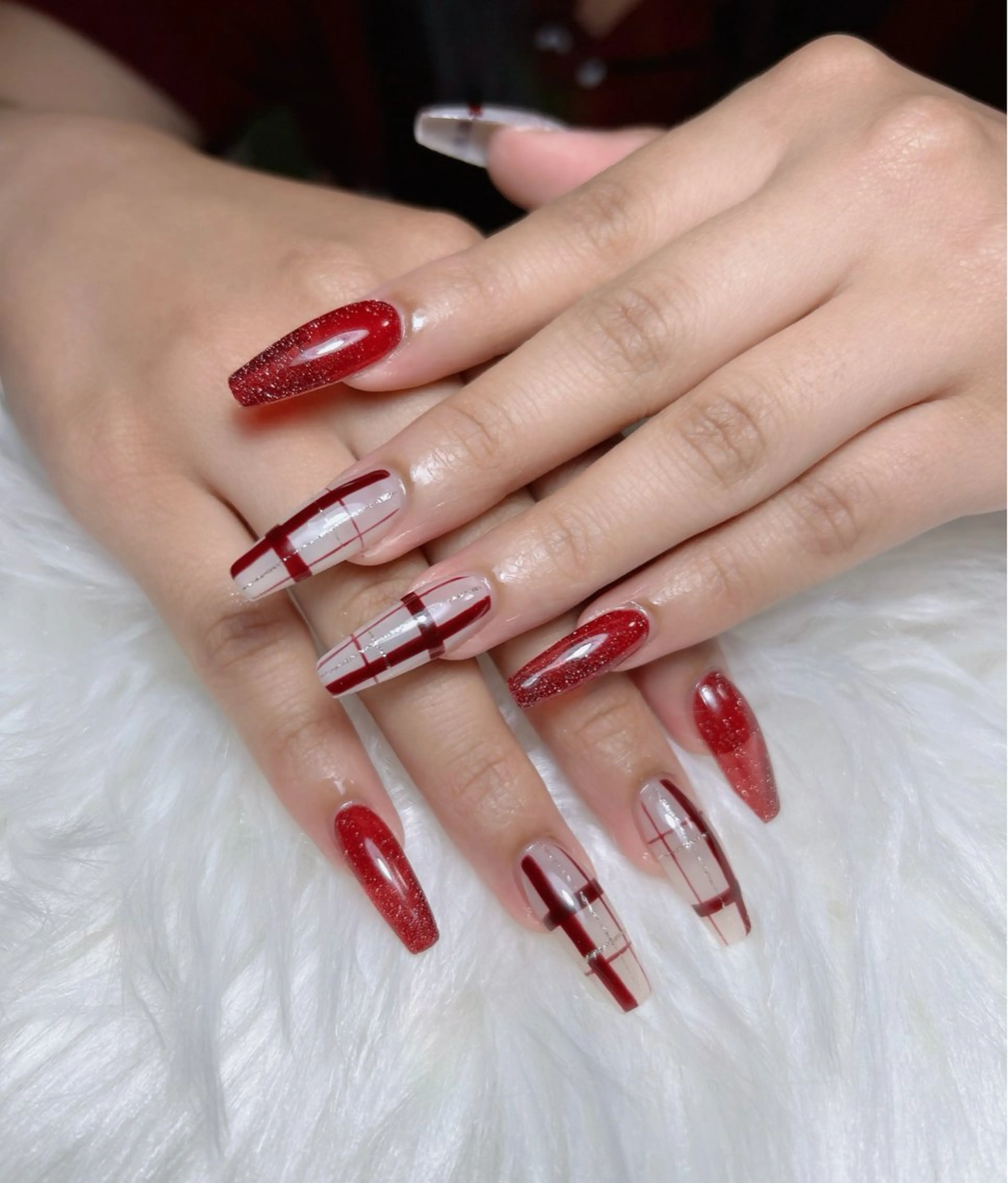 ネイル アートネイル オーロラネイル チークネイル 長さ出し フットネイル Chan nailsのネイルデザイン