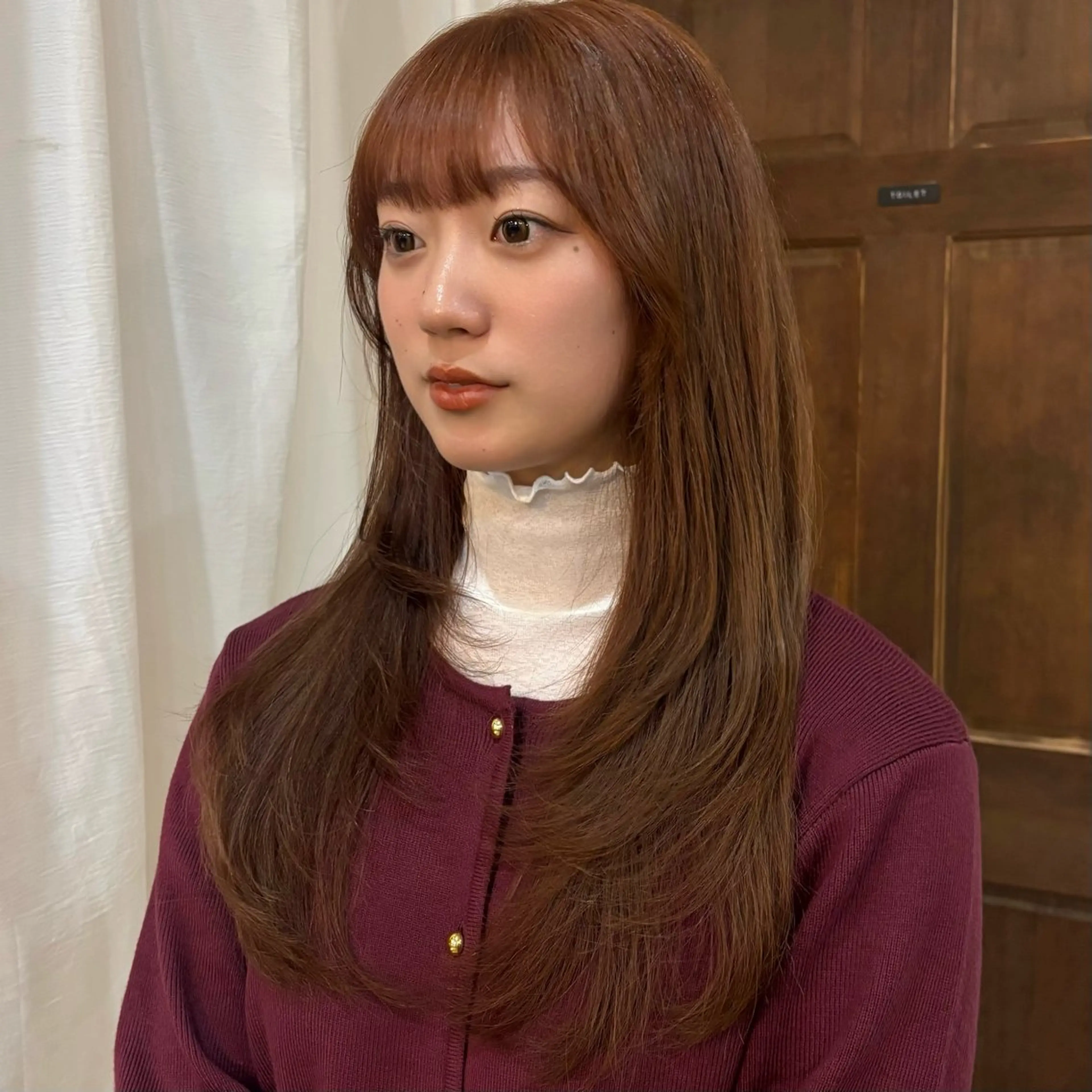 ロング カット ヘアカラー ゆうめ 透明感カラー /韓国風レイヤーのヘアスタイル