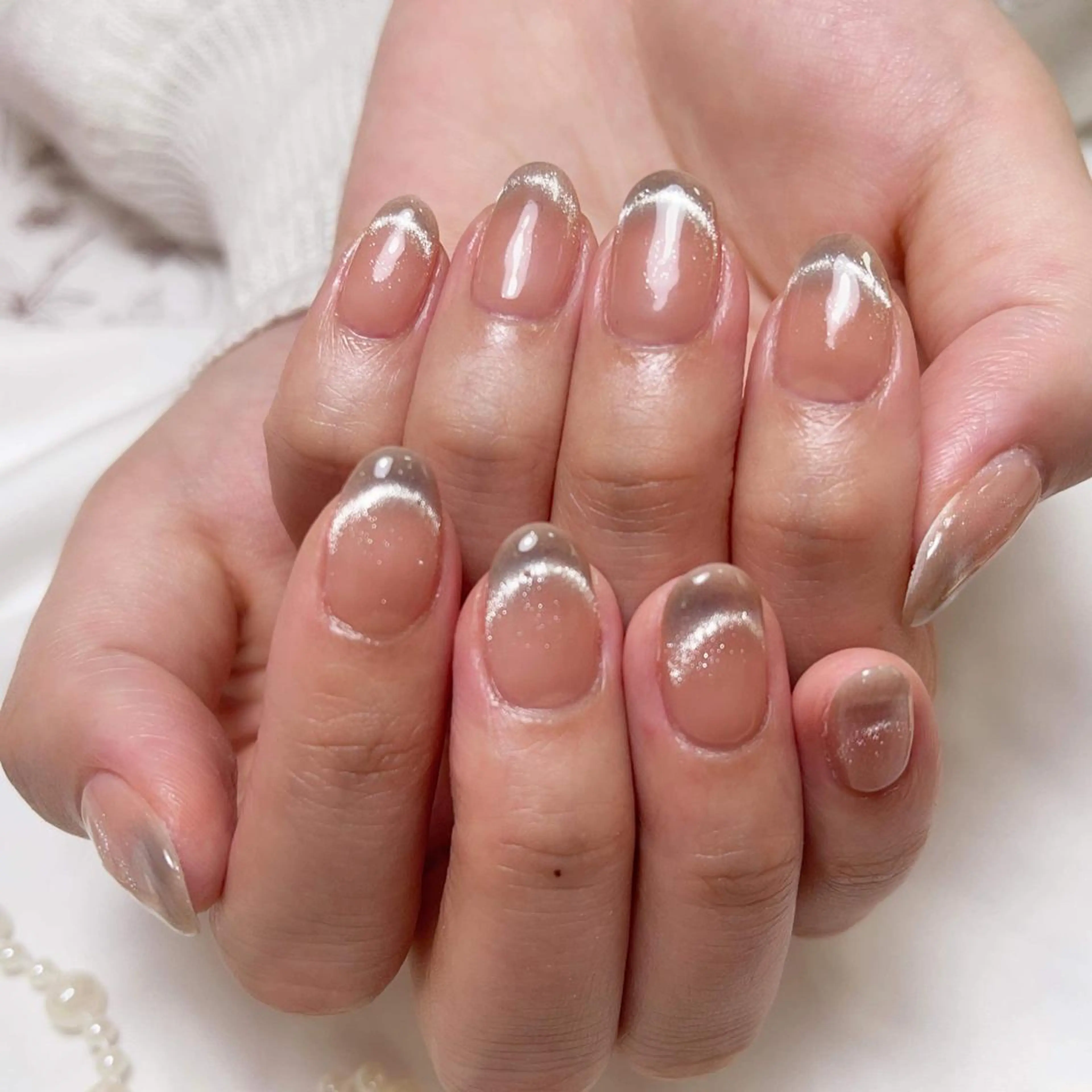 ネイル フレンチネイル マグネットネイル マグネットフレンチ 米澤 ハナユキのネイルデザイン