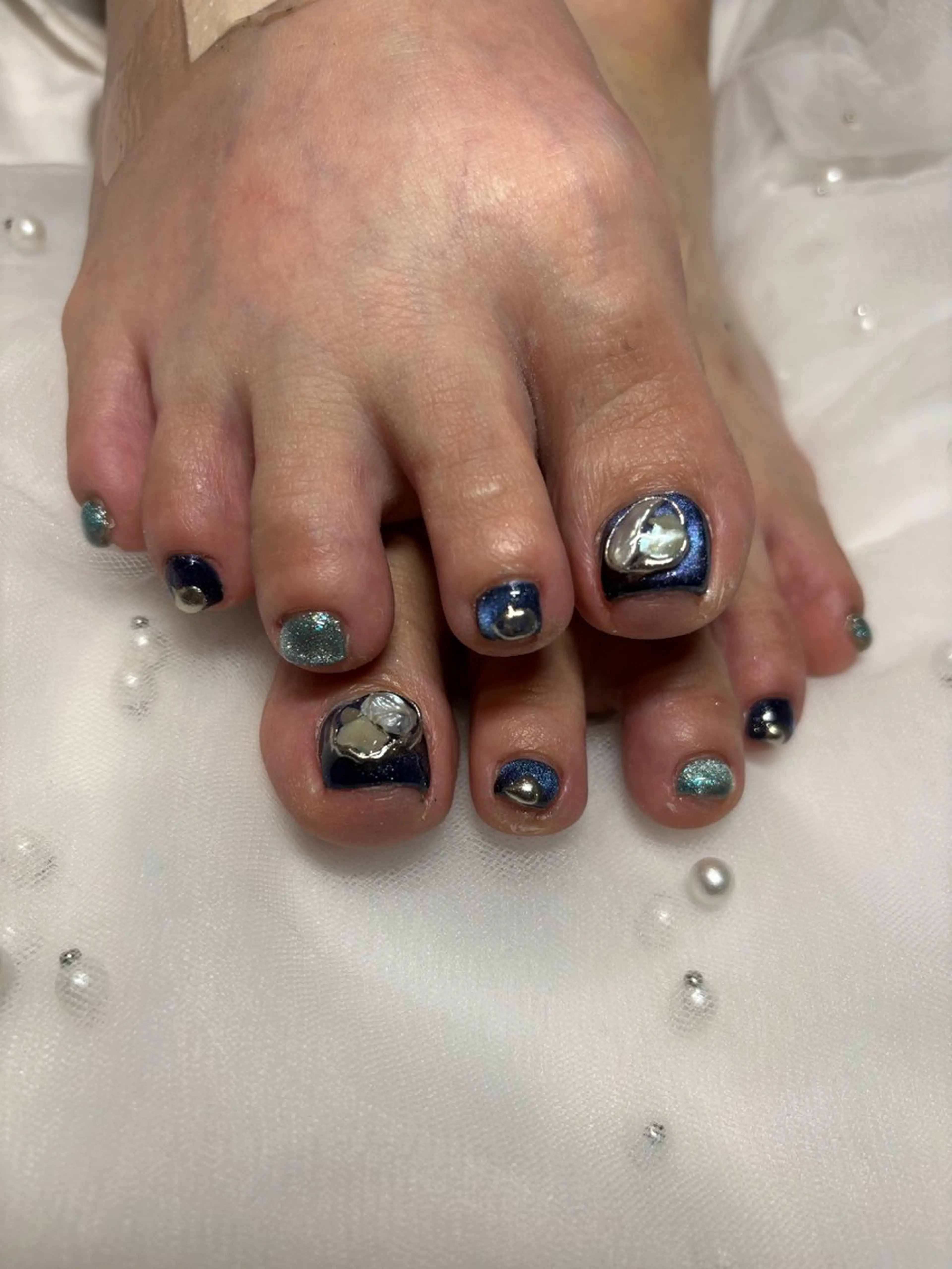 ネイル アートネイル フットネイル ジェルネイル パラジェル シンプルネイル Misaki Aries心斎橋店のネイルデザイン