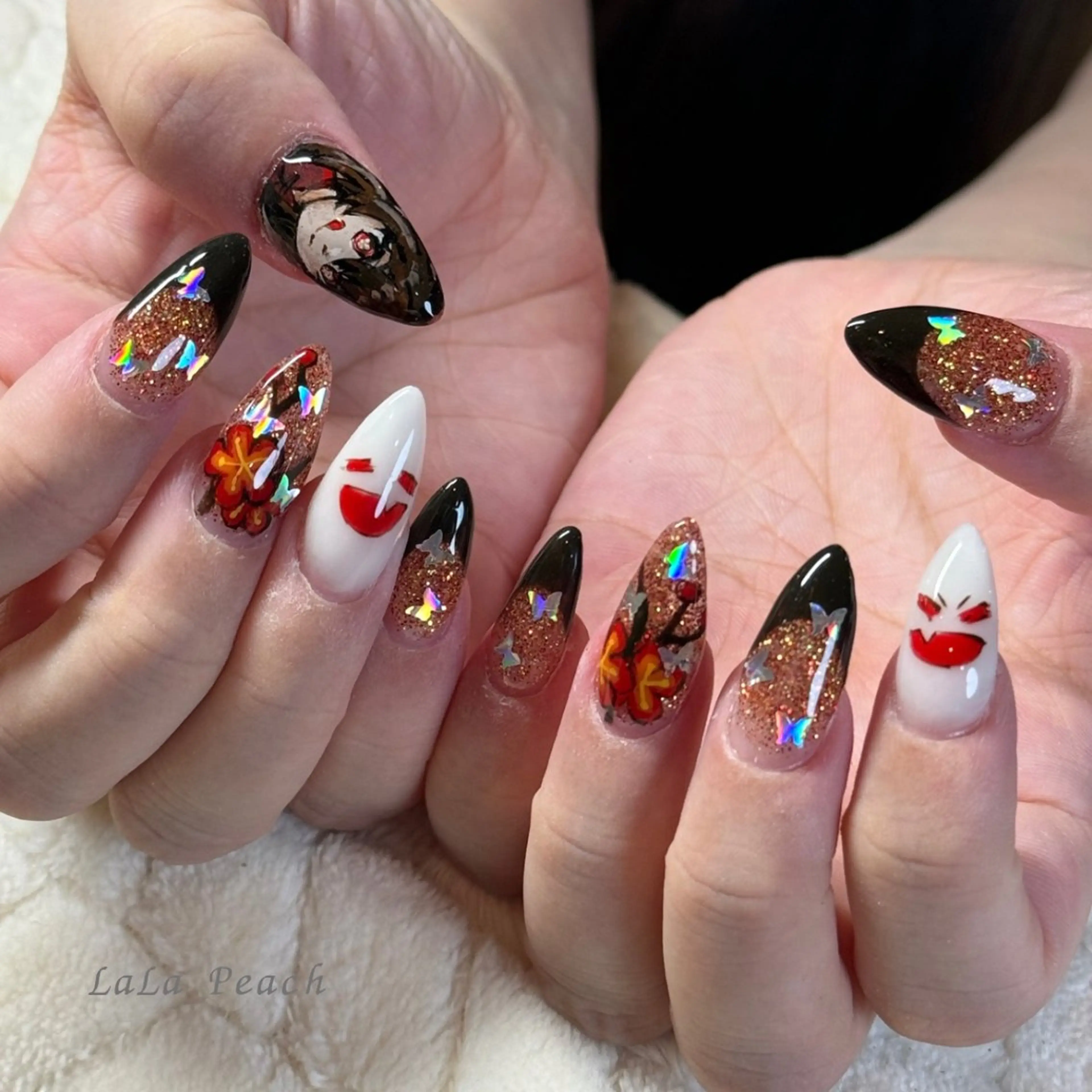 ネイル 長さ出し フレンチネイル ジェルネイル スカルプネイル ハンドネイル LaLa Peach 福岡のマツエク・マツパデザイン