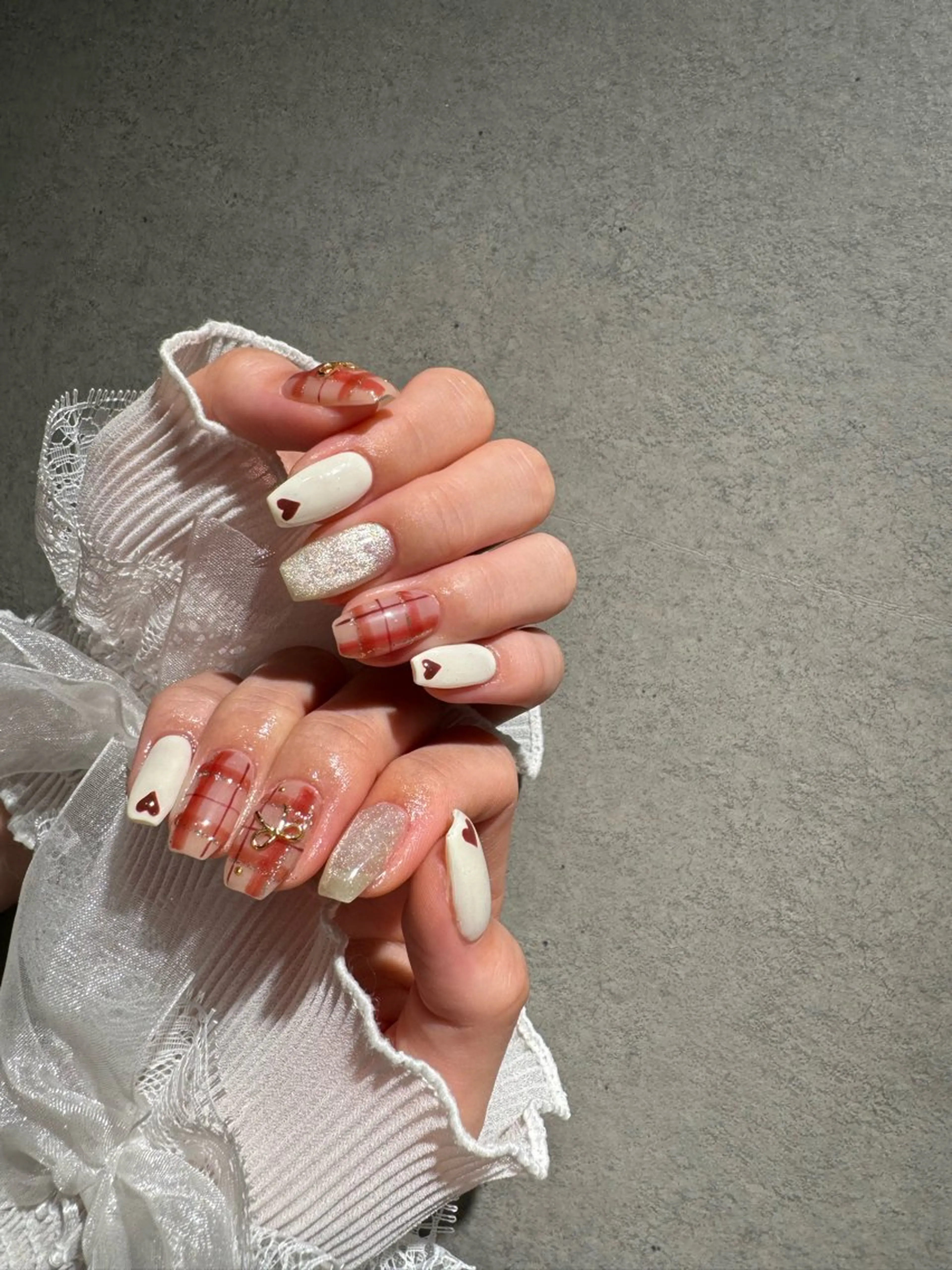 ネイル I-nailロング /ワンホン/キラキラのネイルデザイン