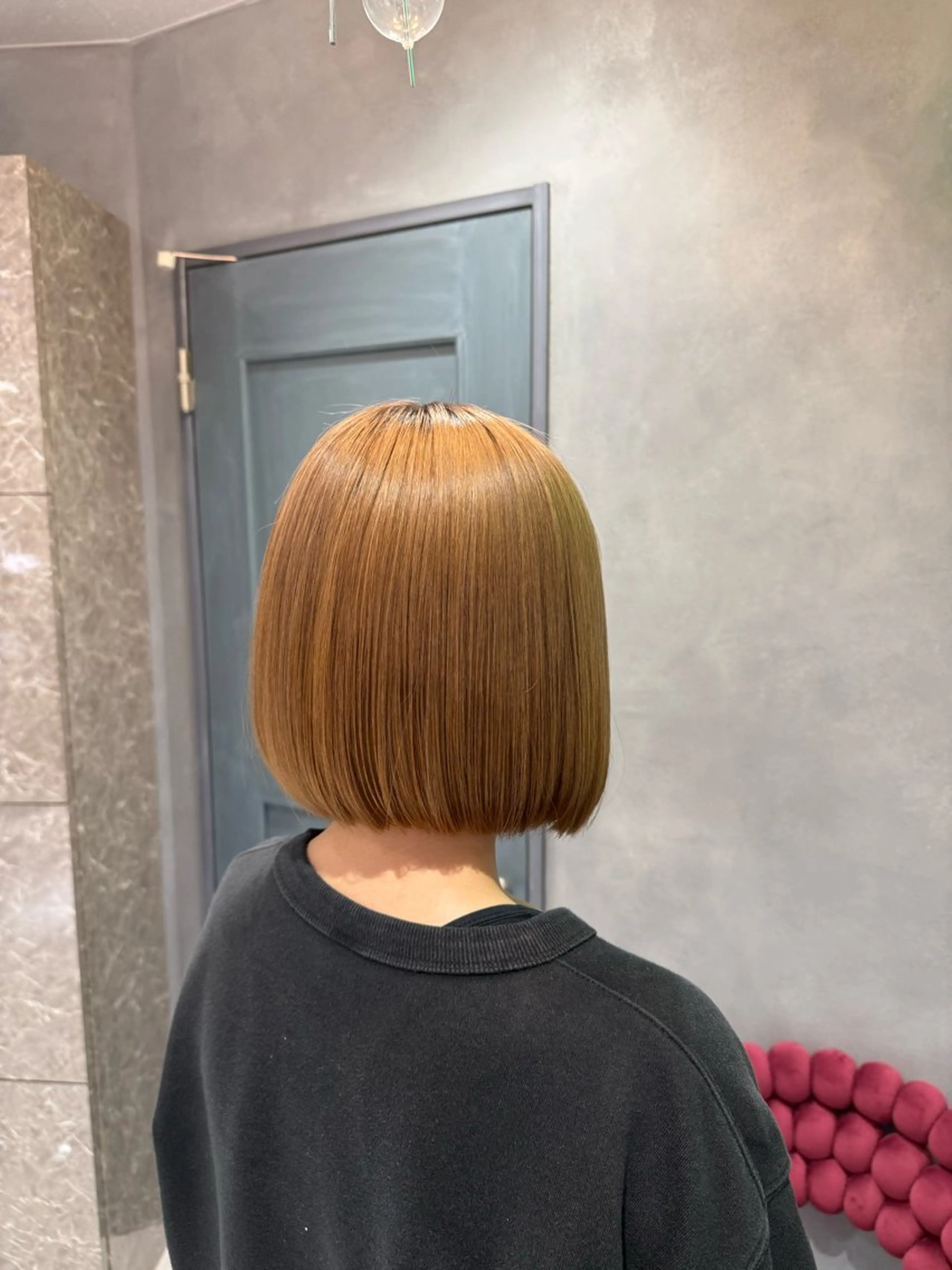 ミディアム ヘアカラー 艶ブラウン/赤み消し /盛れる顔周りのヘアスタイル