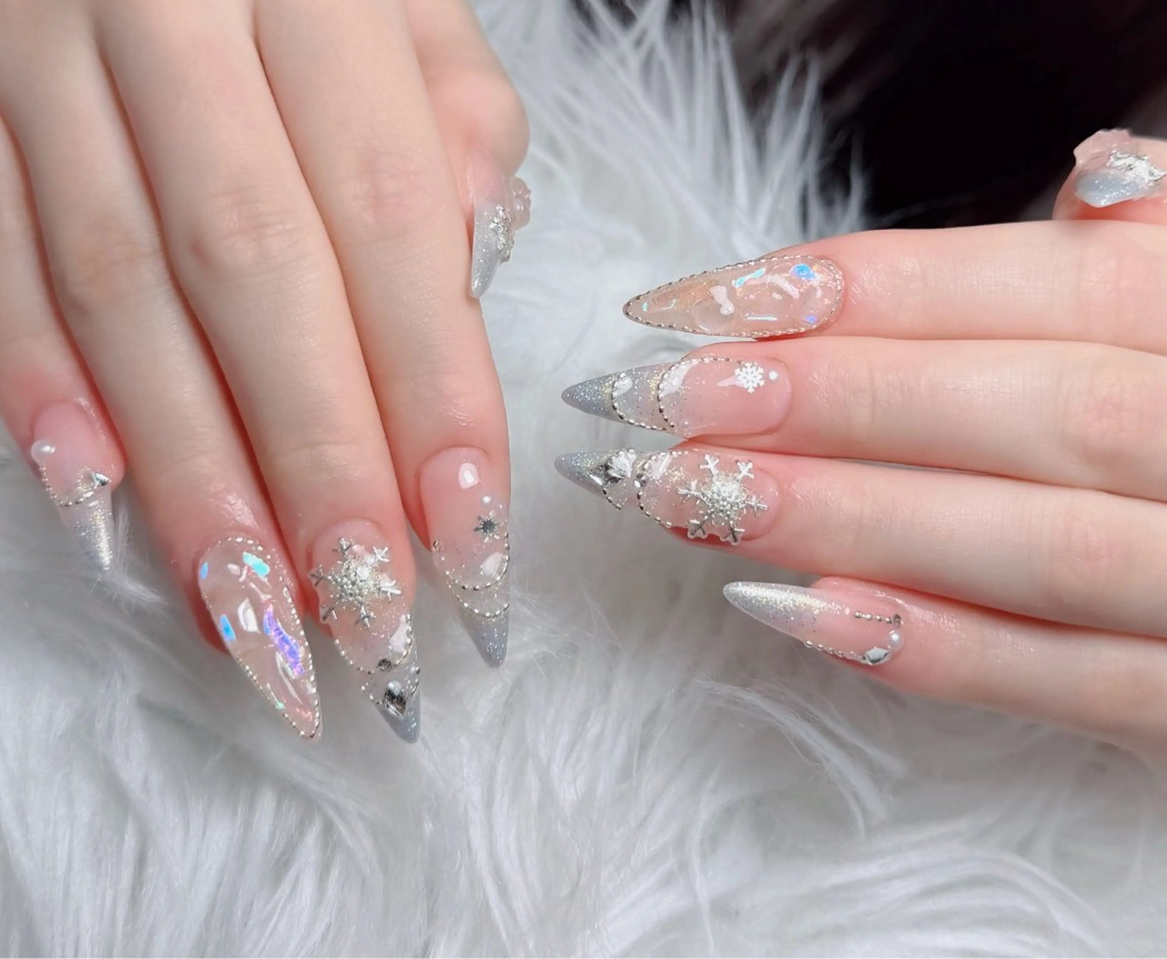 ネイル アートネイル 長さ出し 韓国ネイル マグネットネイル 持ち込み ハンドネイル Lenie Nail Salonのネイルデザイン
