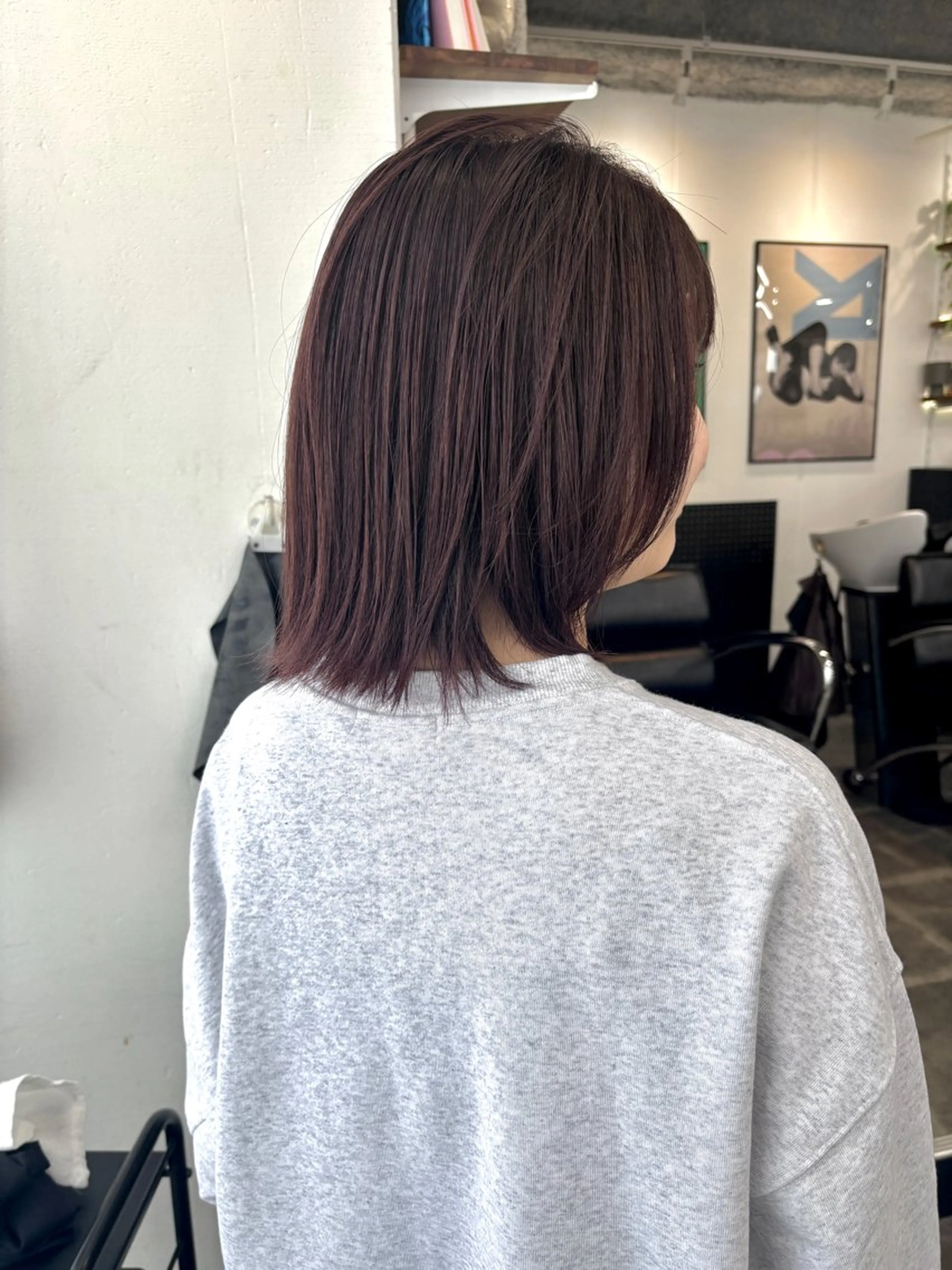 ミディアム カラー アッシュ ブリーチ ブラウンカラー カシス 透明感カラー 暖色カラー/天神/ ヘイマサクラのヘアスタイル