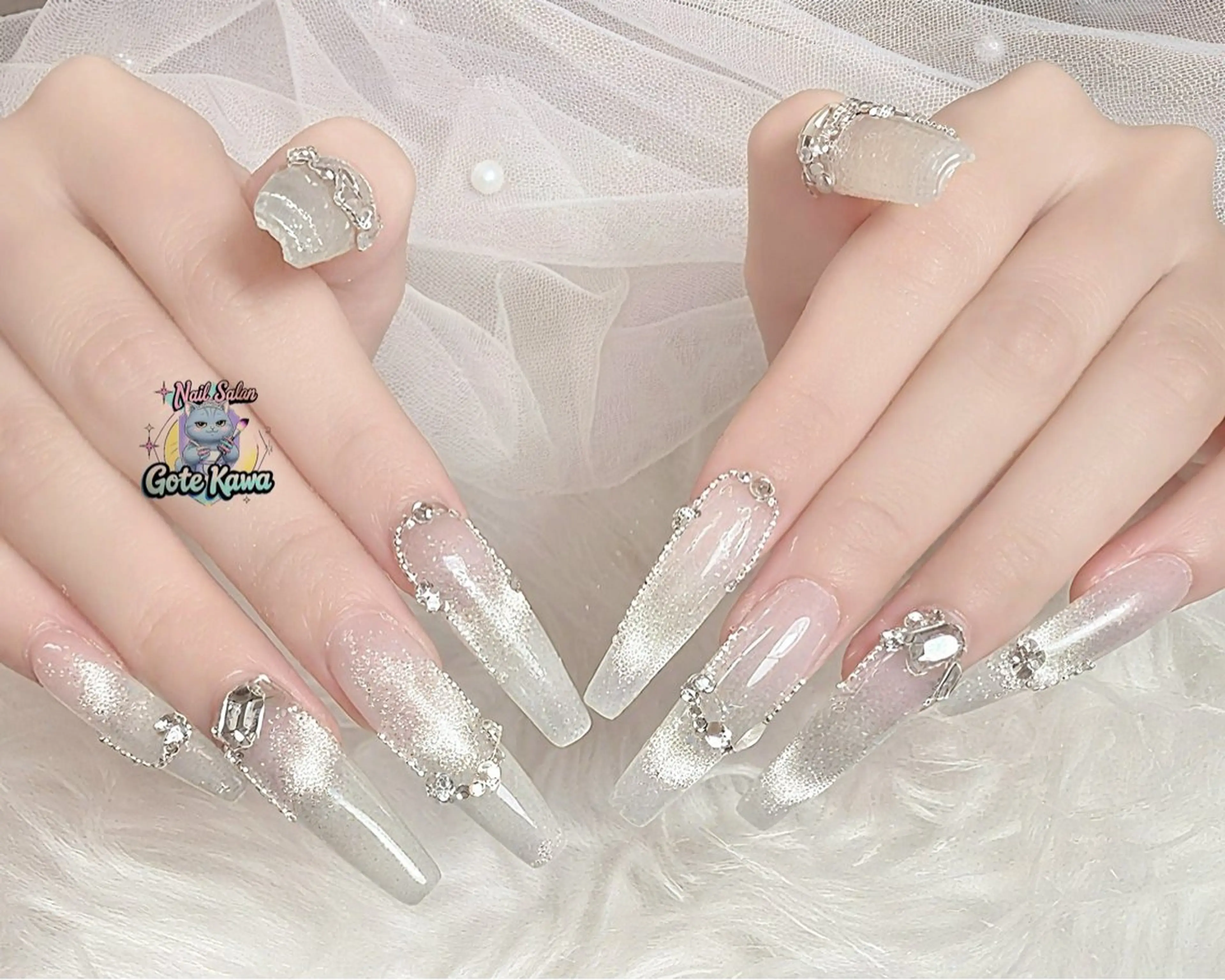 ネイル キラキラネイル マグネットネイル ワンホンネイル ハンドネイル ハンドケア Gote Kawa nail salonのネイルデザイン