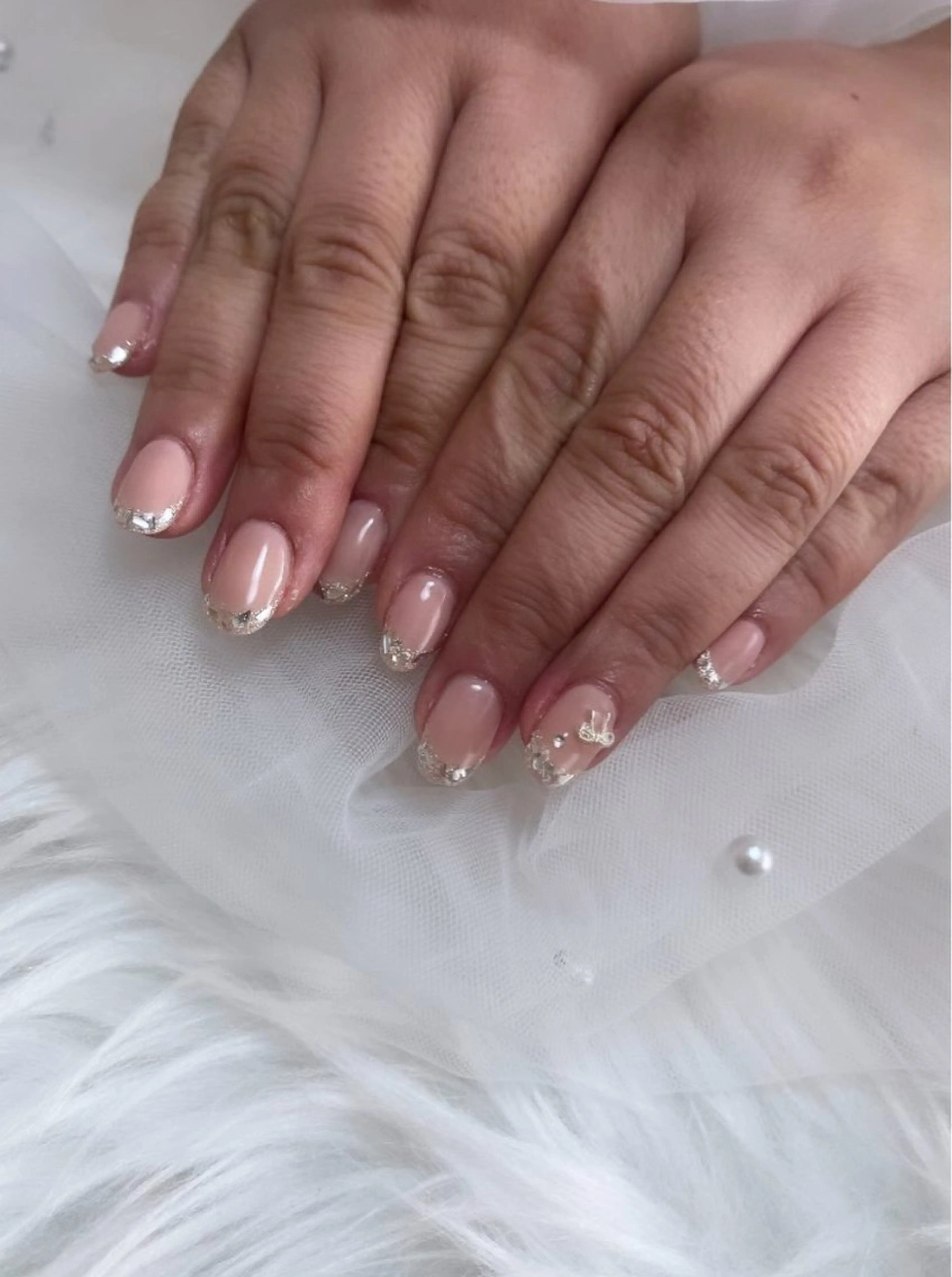 ガラスフレンチ/カラー追加¥300マグネットorフラッシュ追加¥500※パーツ別途¥50​〜​の写真