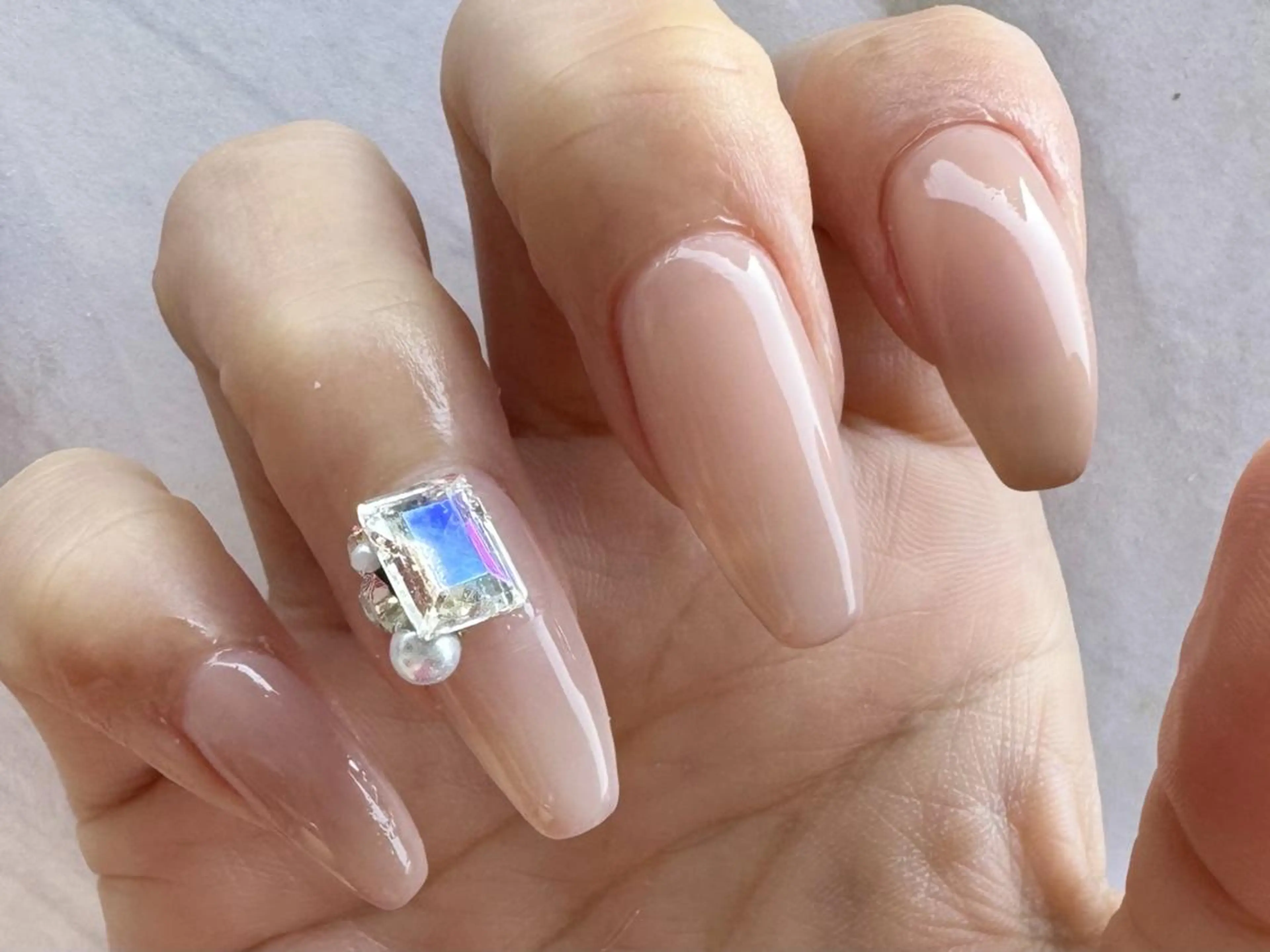 【オフなしの方】長さ出し10本込☆ワンカラー・グラデ・ラメ＋お好きなビジュー２個♪の写真