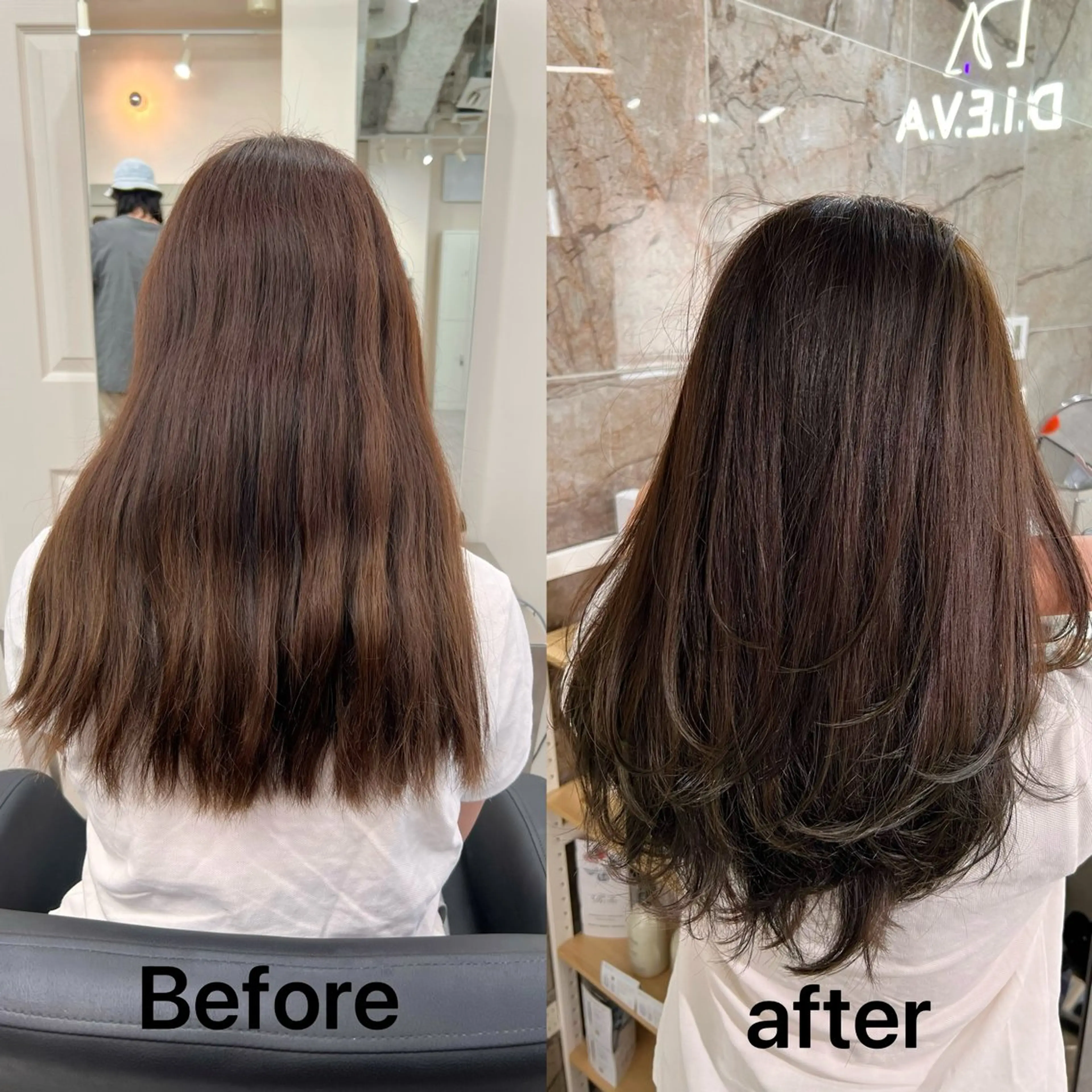 セミロング くびれヘア くびれレイヤー レイヤーカット カット 💕韓国レイヤー× 髪質改善 宮内諒のヘアスタイル