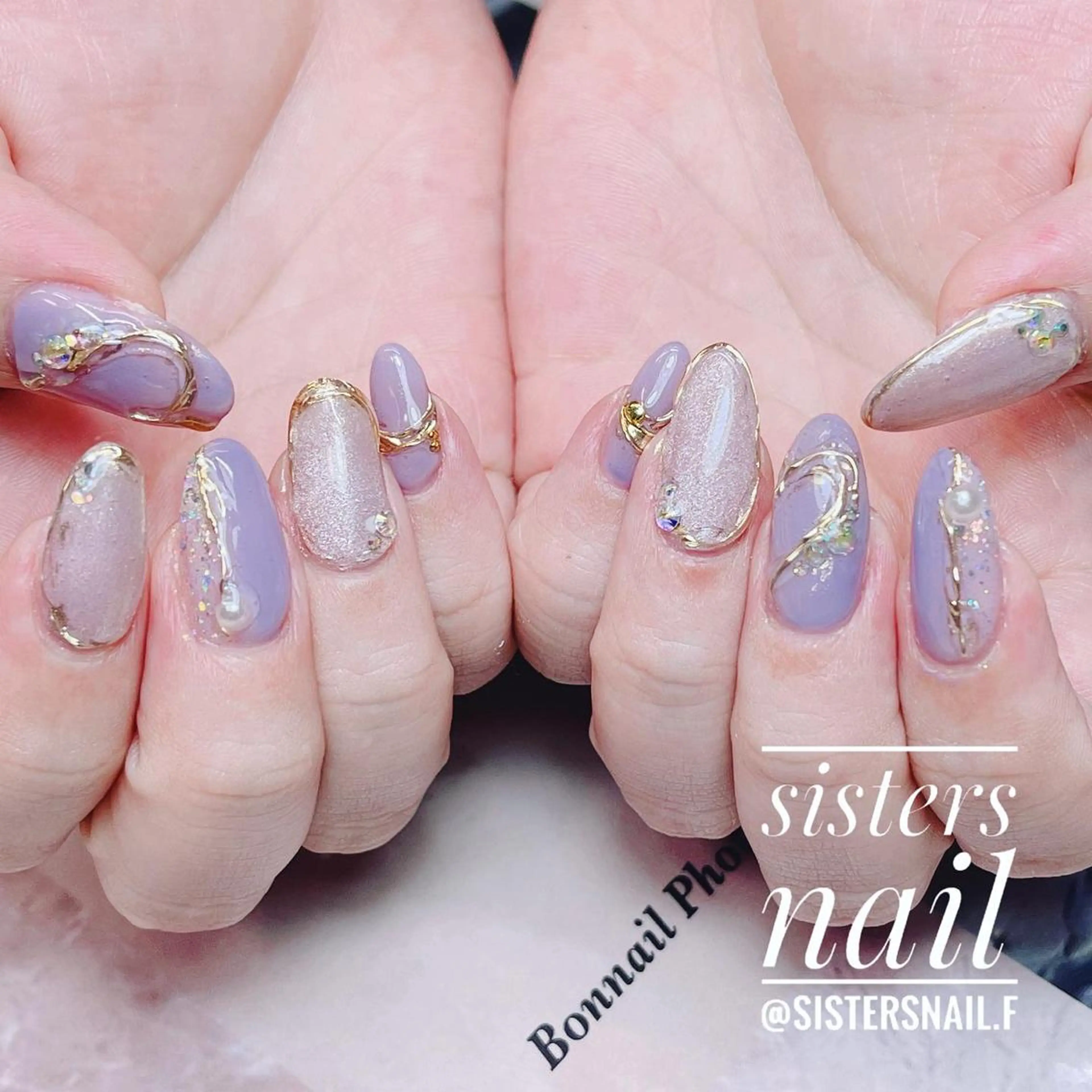 ネイル アートネイル キラキラネイル マグネットネイル オフィスネイル ピンク sisters nail.fのネイルデザイン