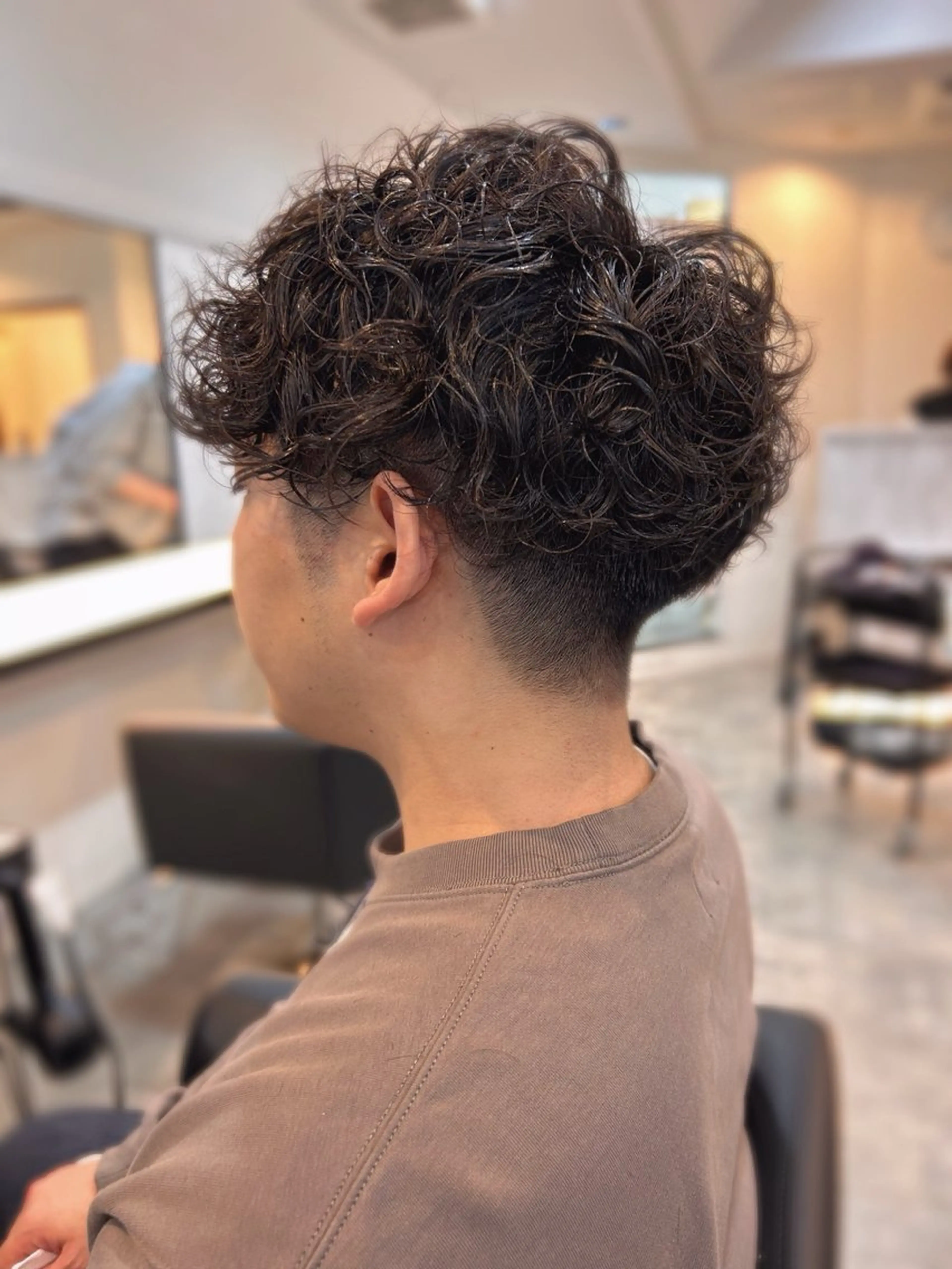 ショート パーマ メンズ カット パーマ 奈良 優輝のヘアスタイル