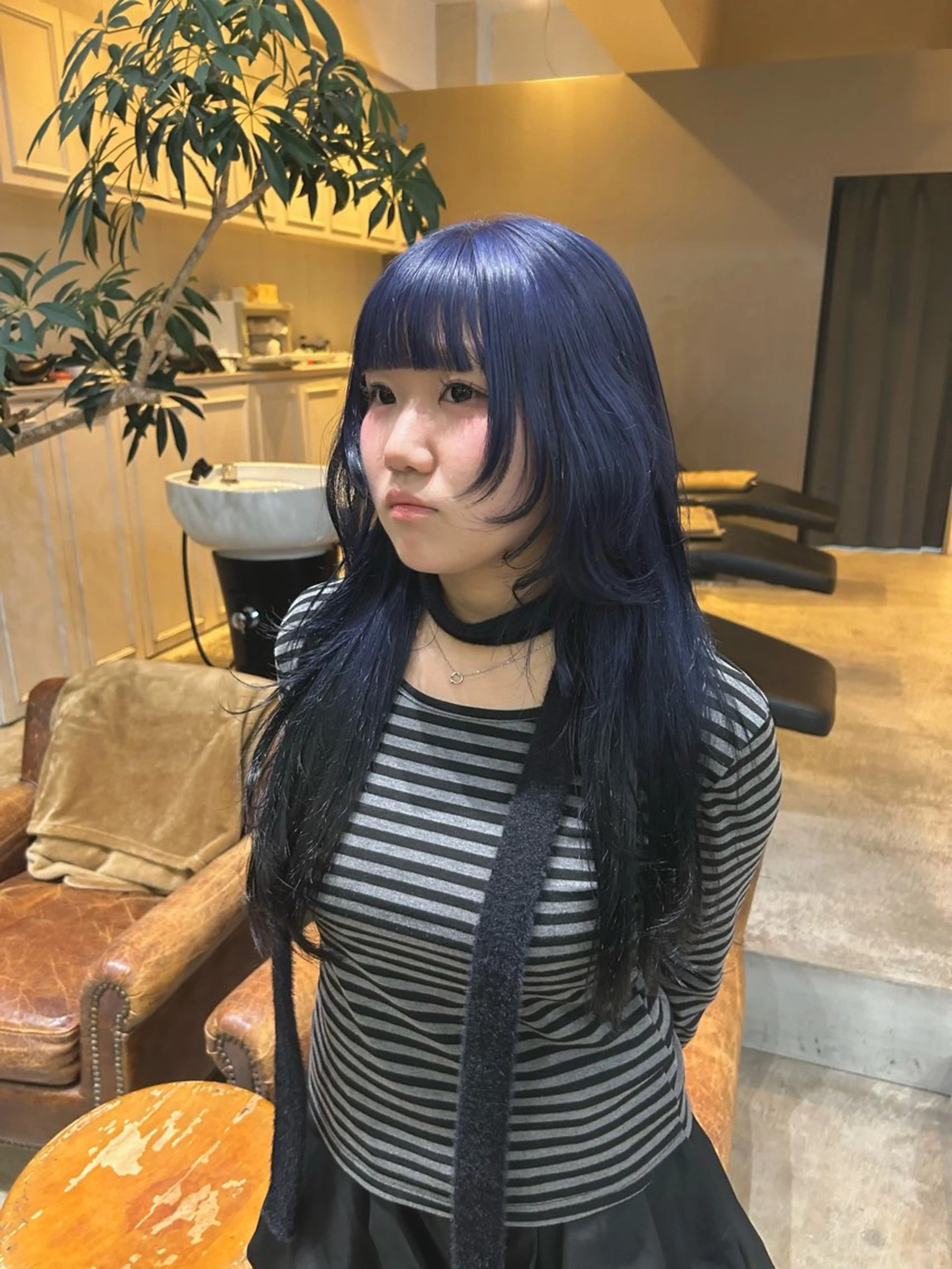 ロング カラー カット ヘアカラー 髪質改善×ハイトーン レイヤー天神美容室のヘアスタイル