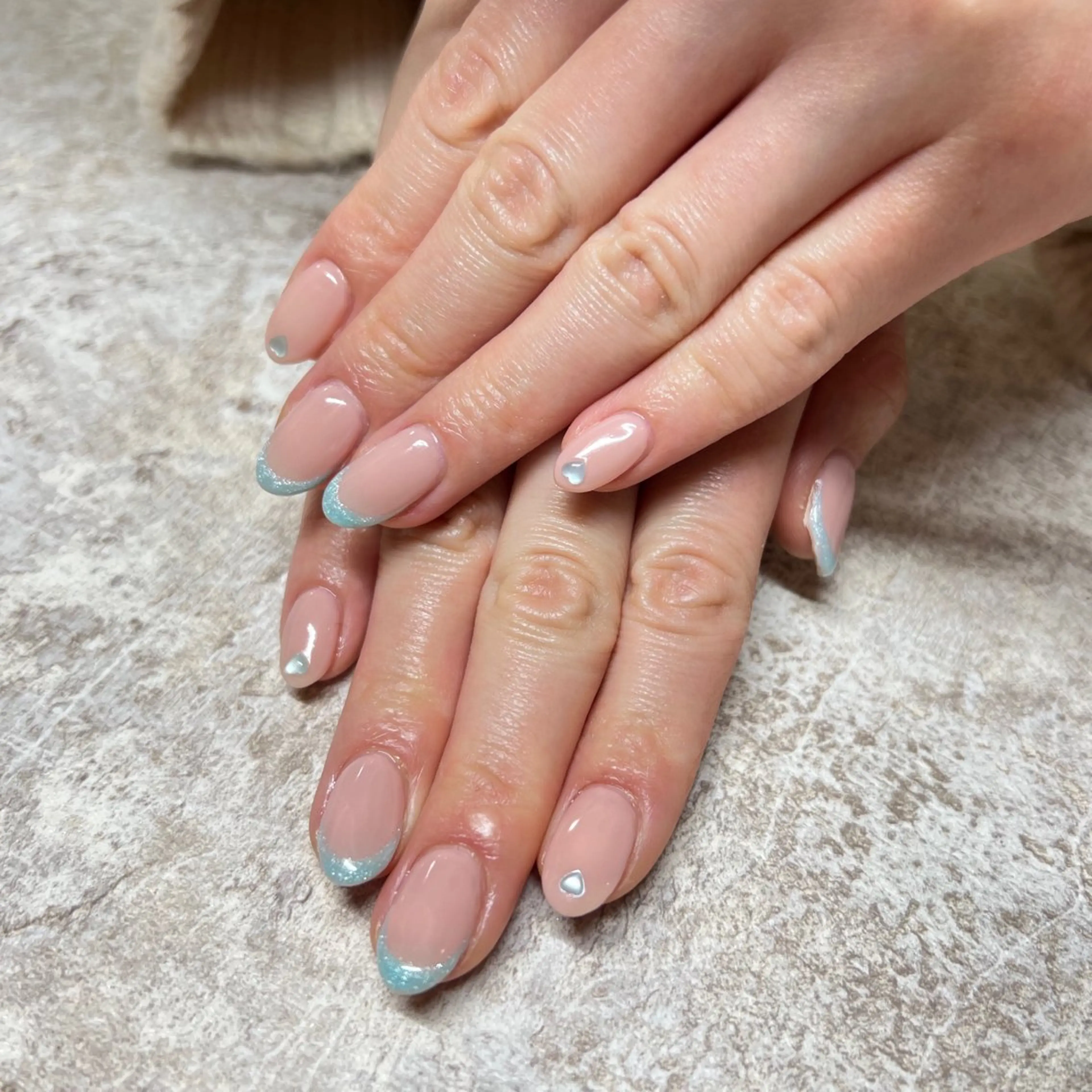 ネイル フレンチネイル ハート ハンドネイル ルミエナ銀座 KATAOKAのネイルデザイン