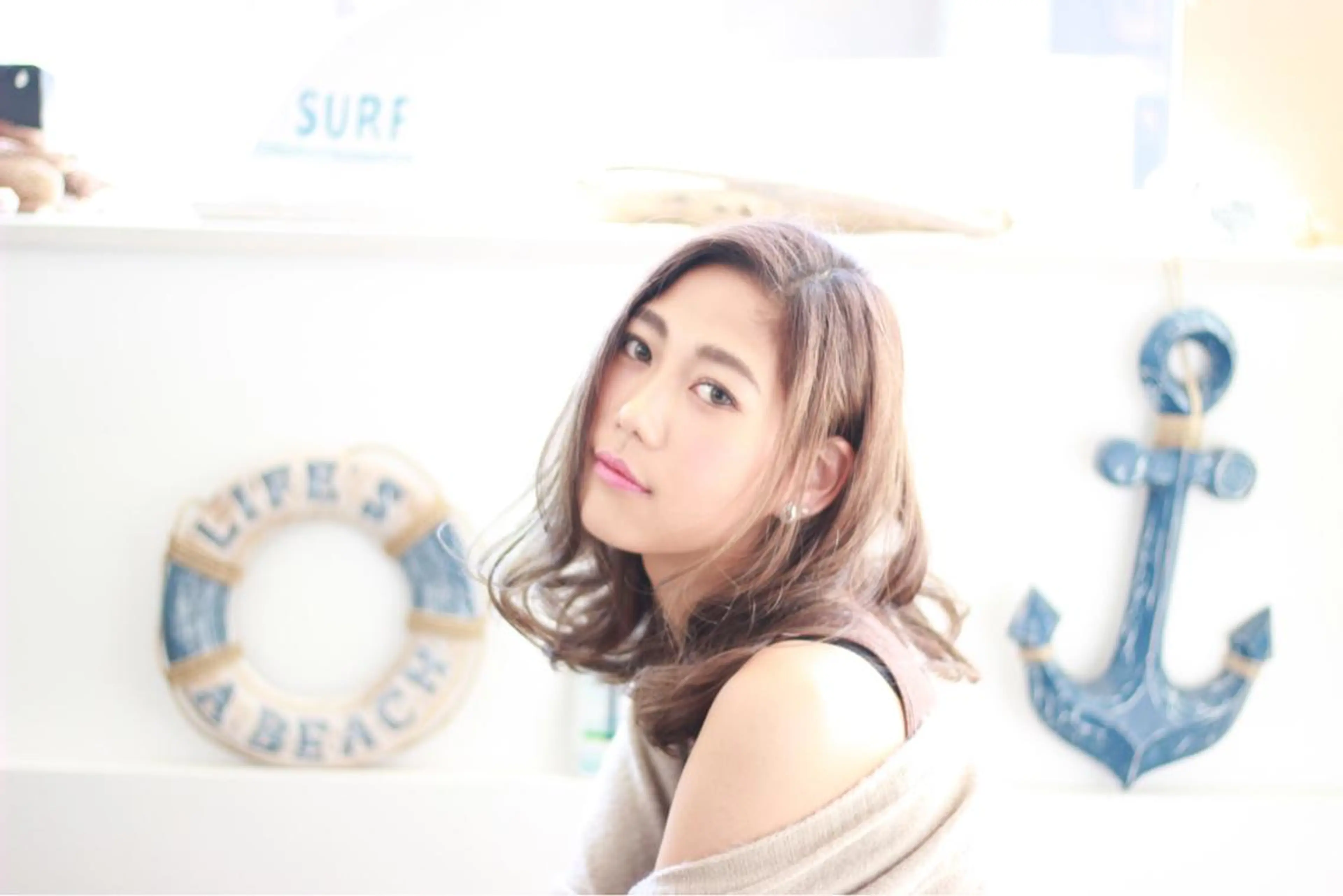 ロング 外国人風カラー ハイライト 代表　しみず としやのヘアスタイル