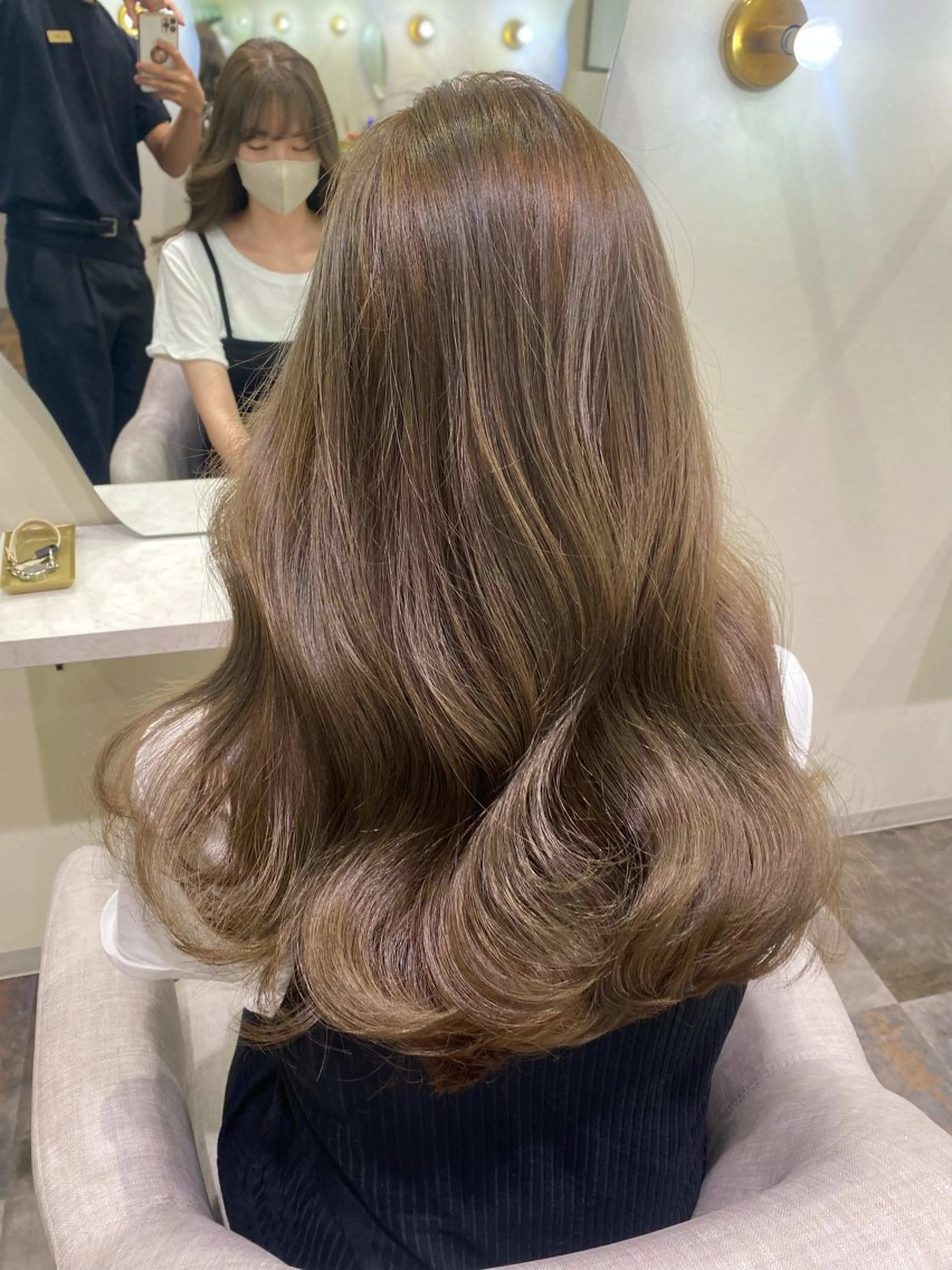 ロング カラー ブリーチなしWカラー /レイヤーカット大阪のヘアスタイル