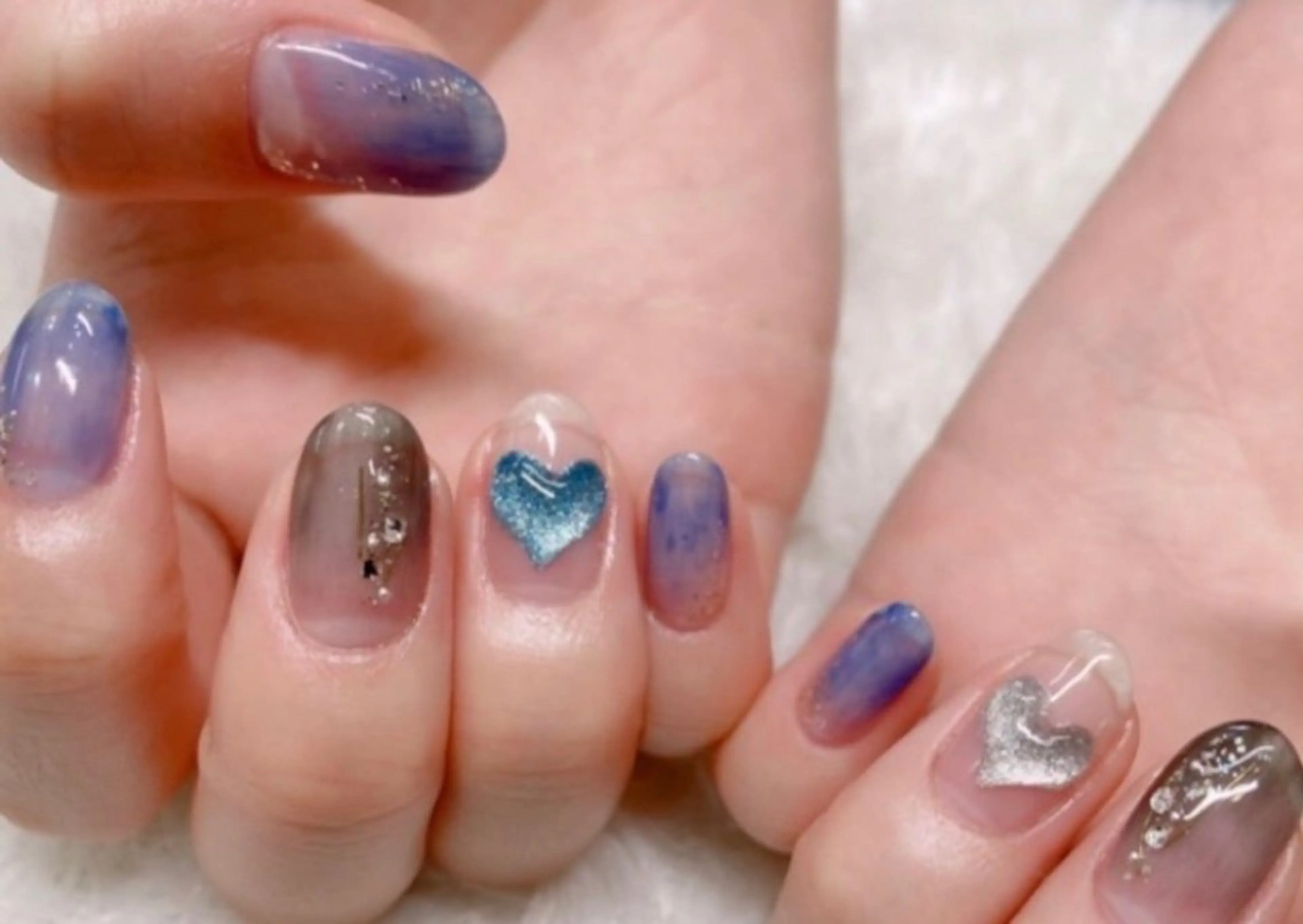 ネイル ハート ハンドネイル 谷口 雪のネイルデザイン