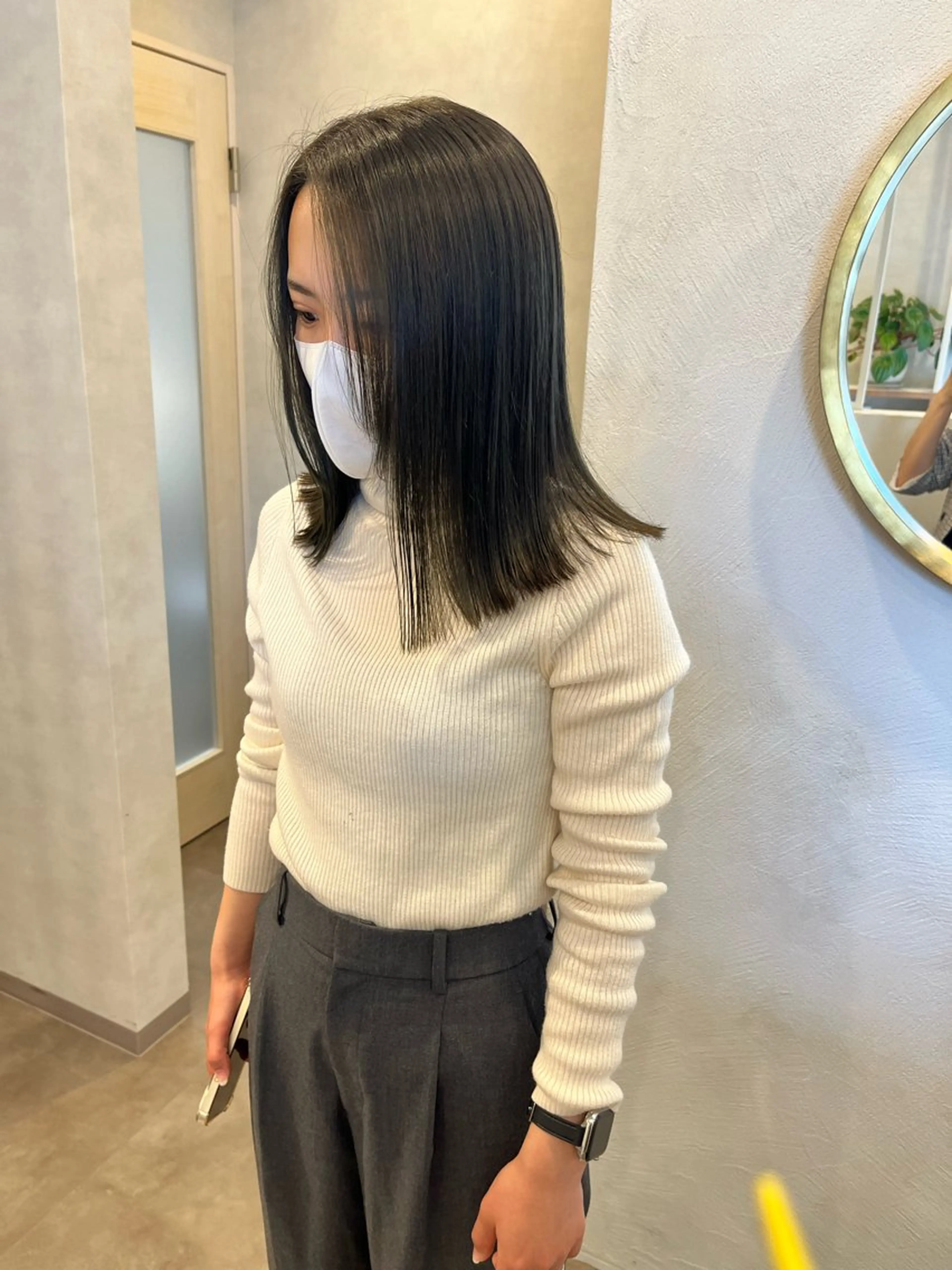 ミディアム カラー 透明感カラー ダブルカラー グレージュ オリーブグレージュ オリーブグレー Lita./ 大賀ひかり🧁🫧のヘアスタイル