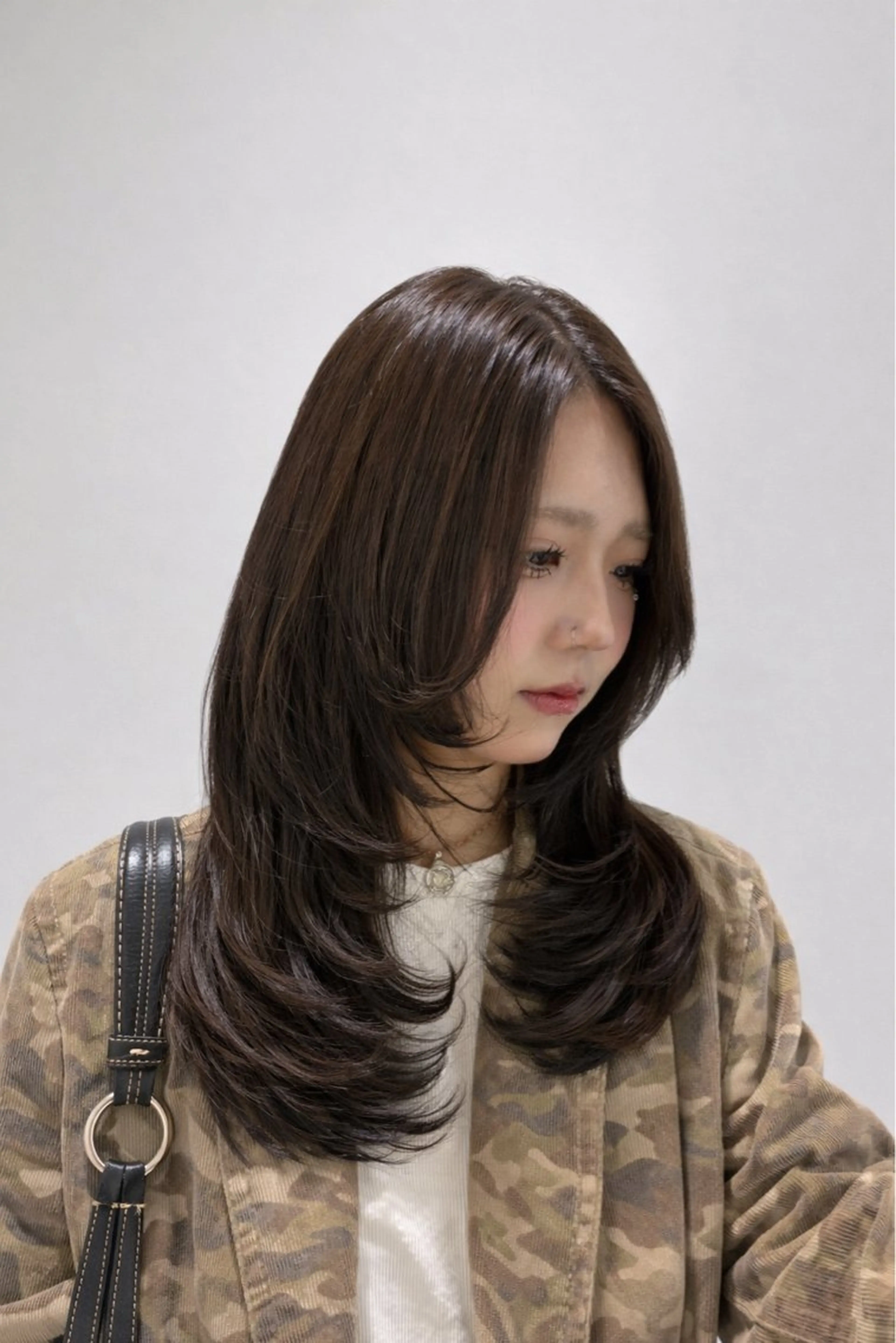 セミロング レイヤーカット ヘアカラー 藤沢艶カラー/ 藤沢エクステ/魁心のヘアスタイル