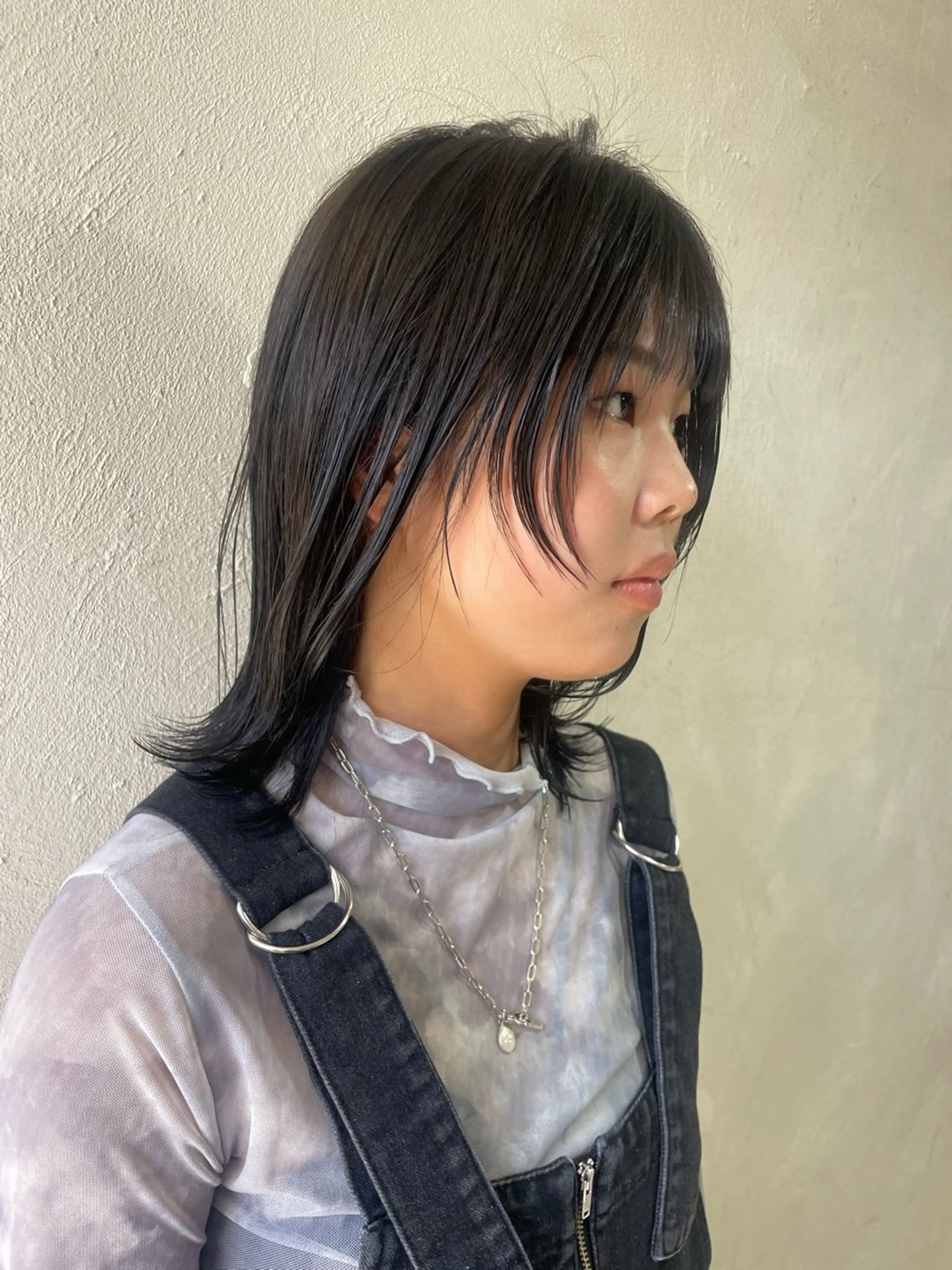 ミディアム カラー 顔周りカット レイヤーカット 小顔カット カット 縮毛矯正 [YUCCA] Junaのヘアスタイル